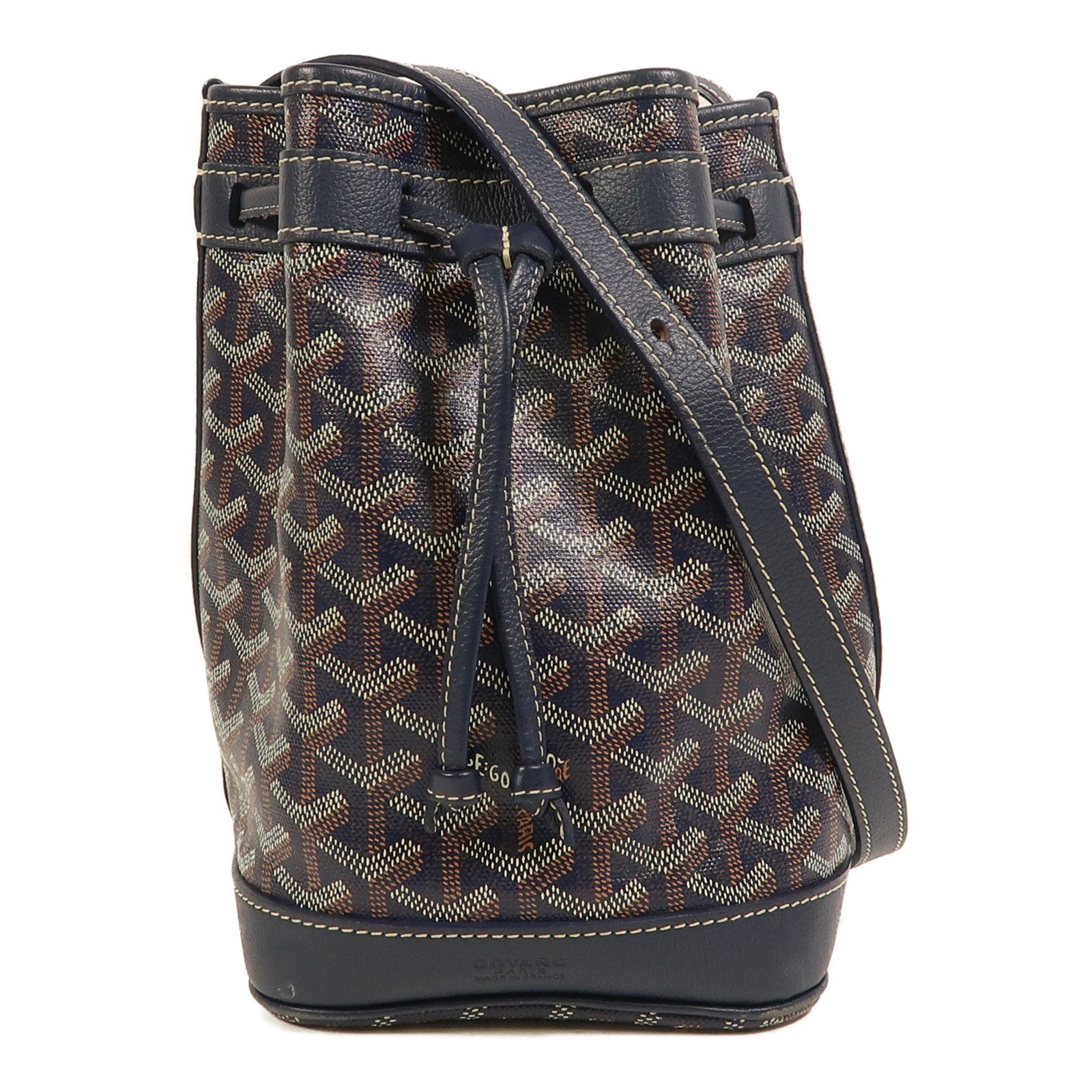 GOYARD 塗層帆布Petit Flot Bucket銀扣肩背袋