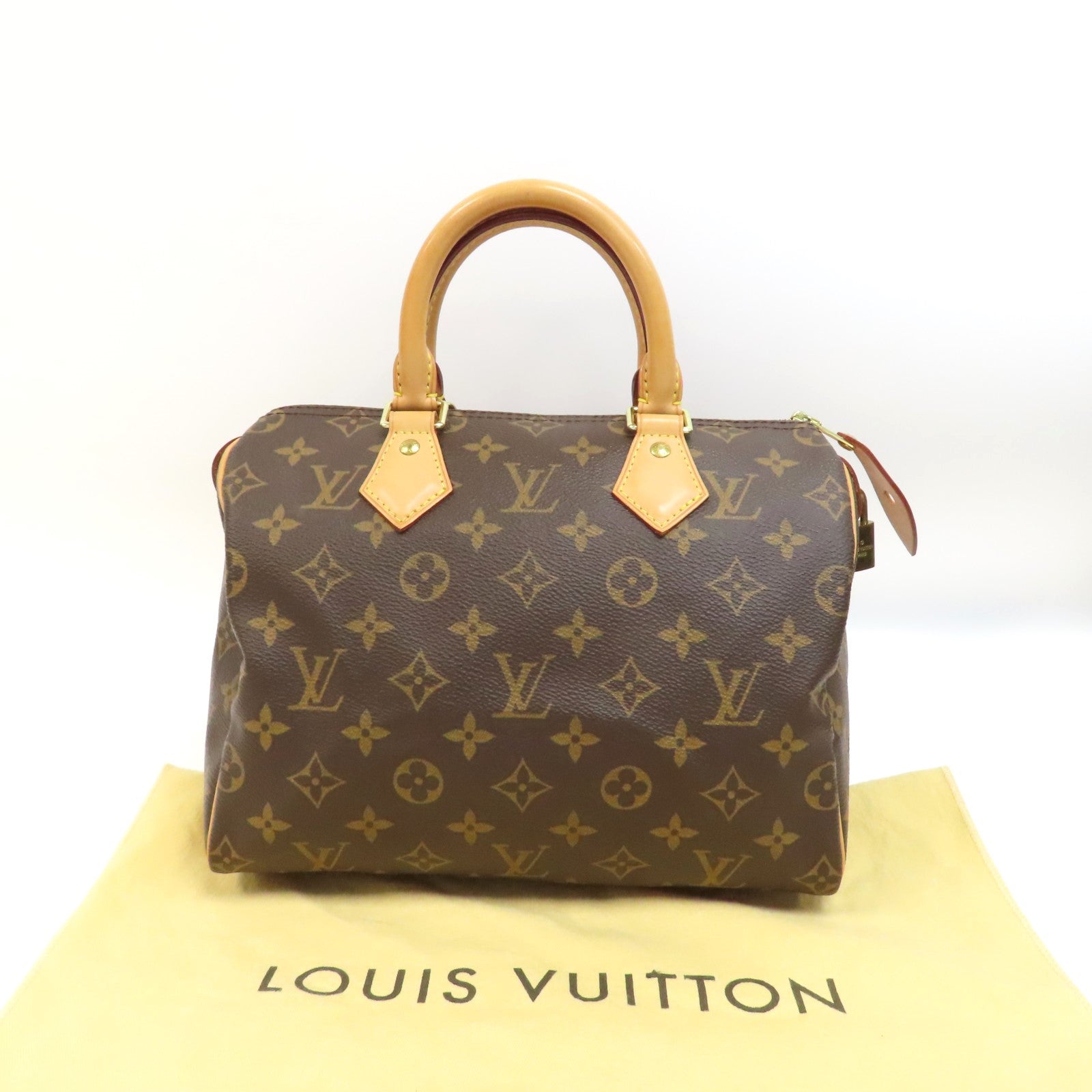 LOUIS VUITTON Monogram Speedy 25金扣手挽袋啡色