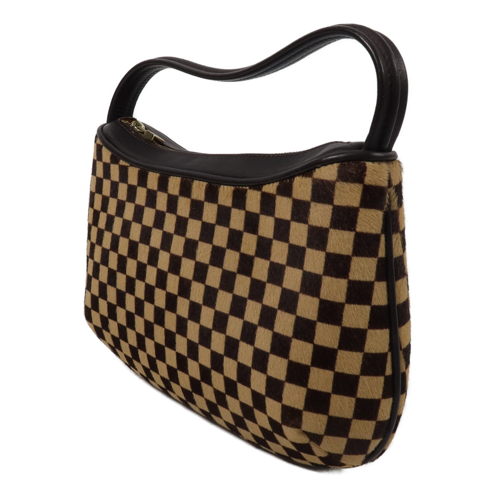 LOUIS VUITTON Damier/馬毛Sauvage Tigre手挽袋