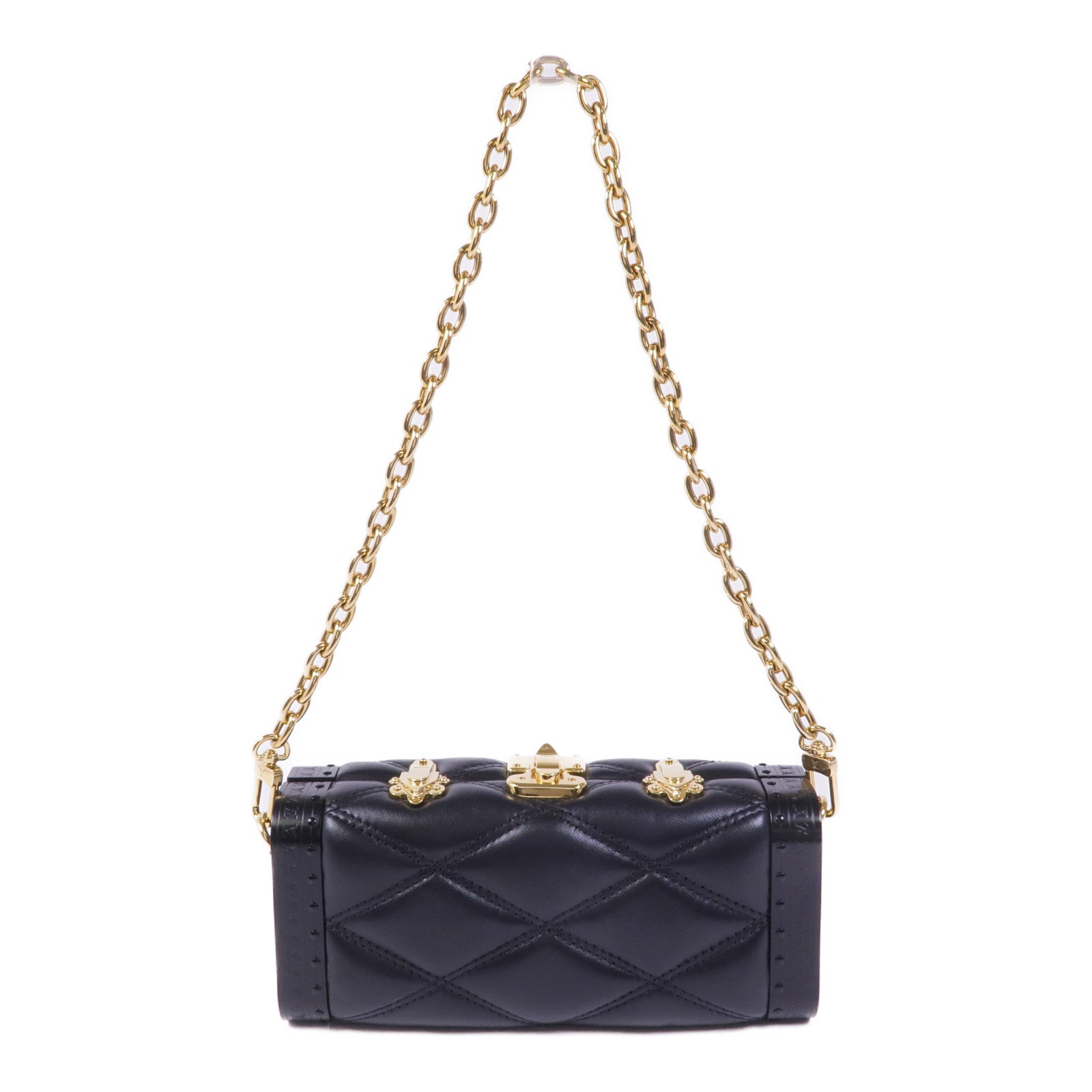 LOUIS VUITTON 【激減優惠】羊皮皮革Vanity Case金扣肩背袋