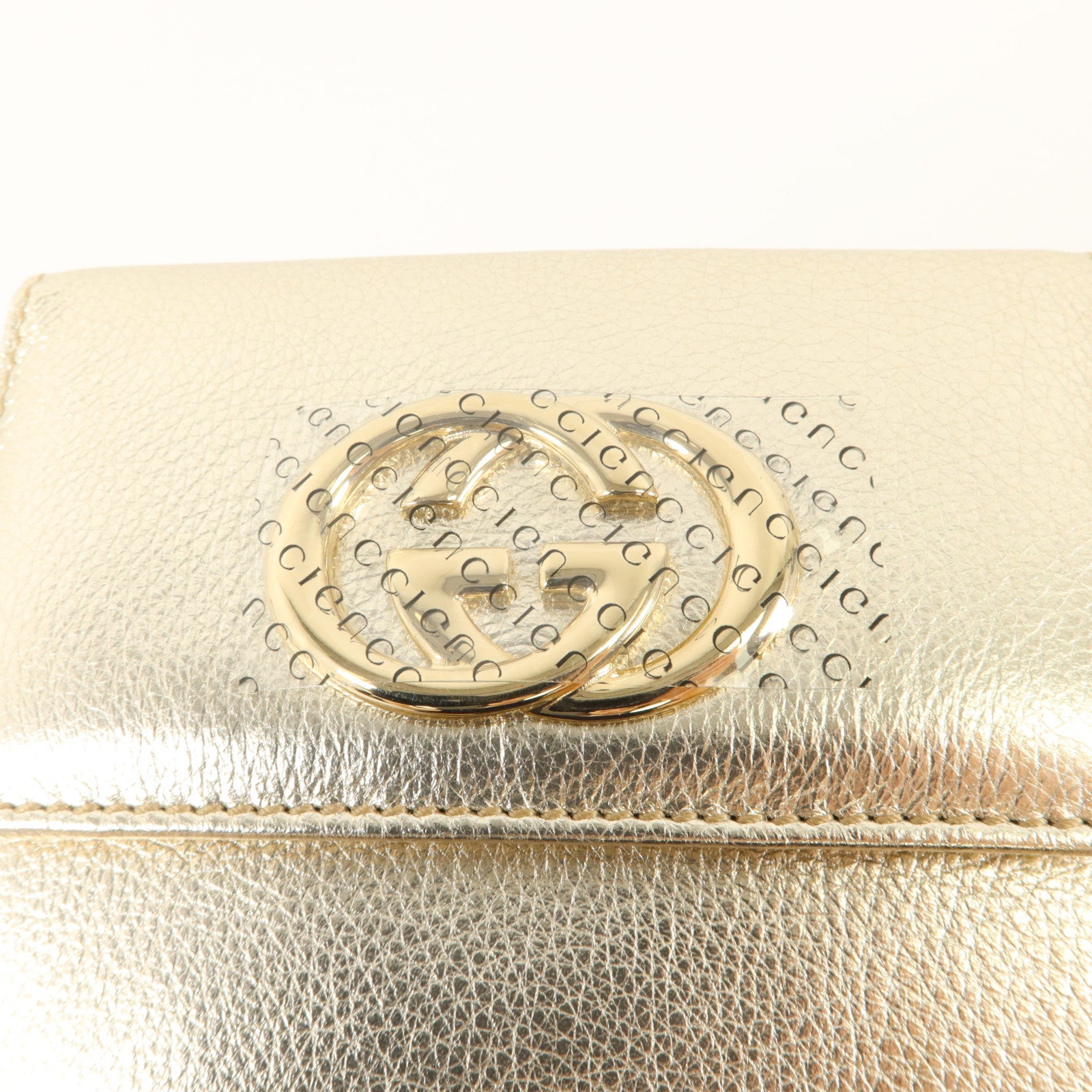 GUCCI 牛皮皮革Interlocking G W Hook Wallet錢包