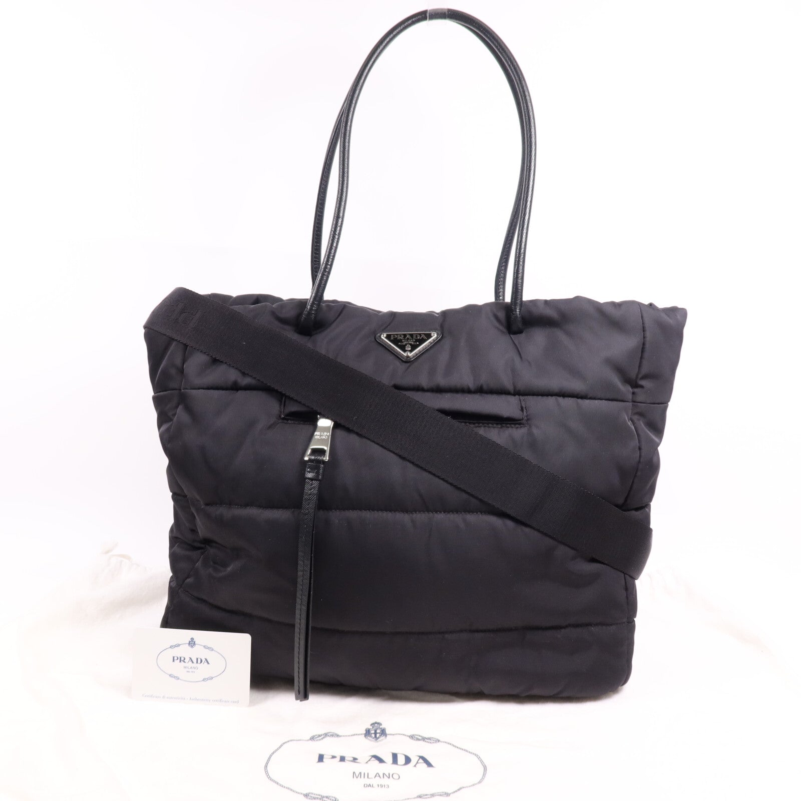 PRADA 尼龍2 Way Shoulder Bag銀扣手挽肩背兩用袋