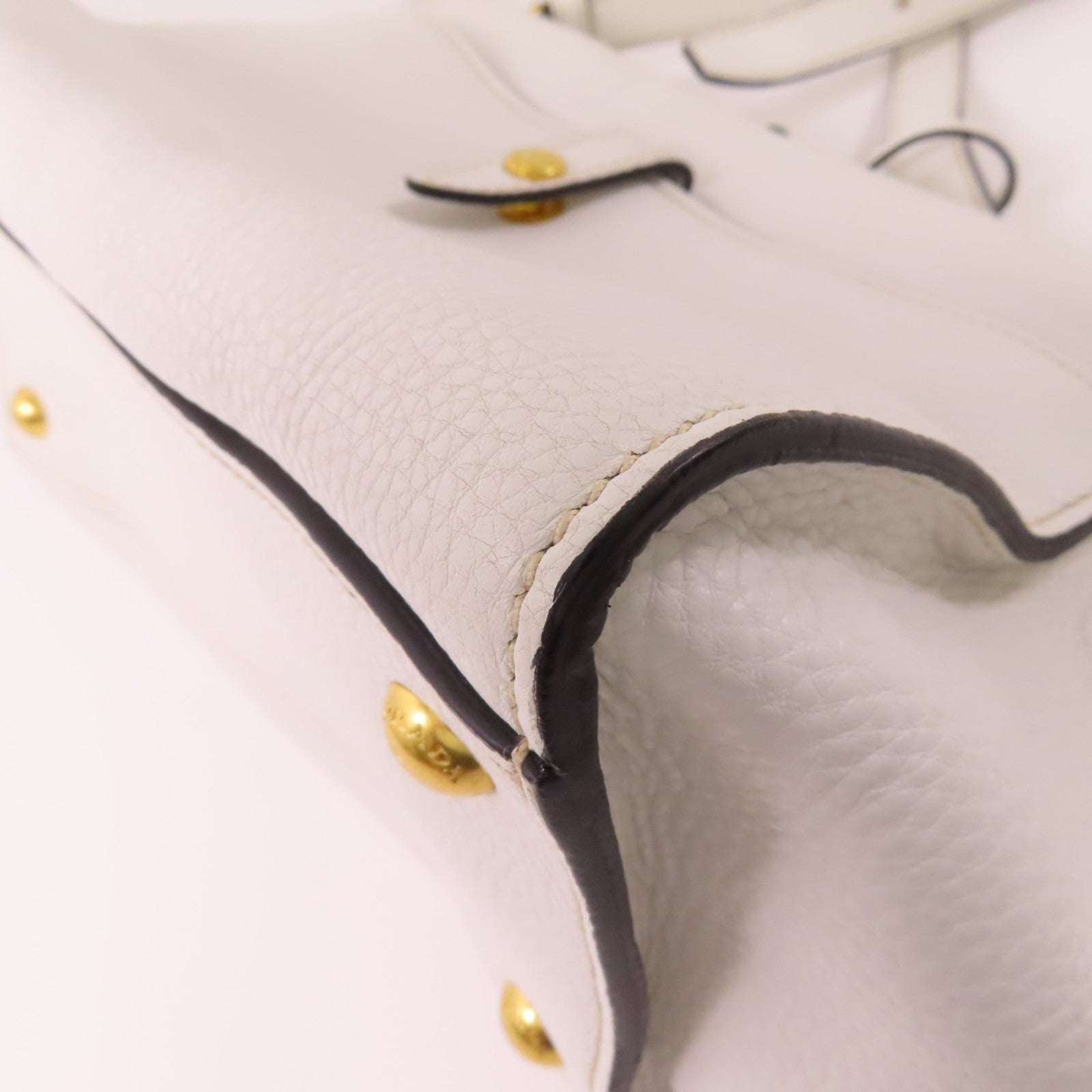 PRADA 【激減優惠】牛皮皮革Shoulder Bag金扣手挽肩背兩用袋