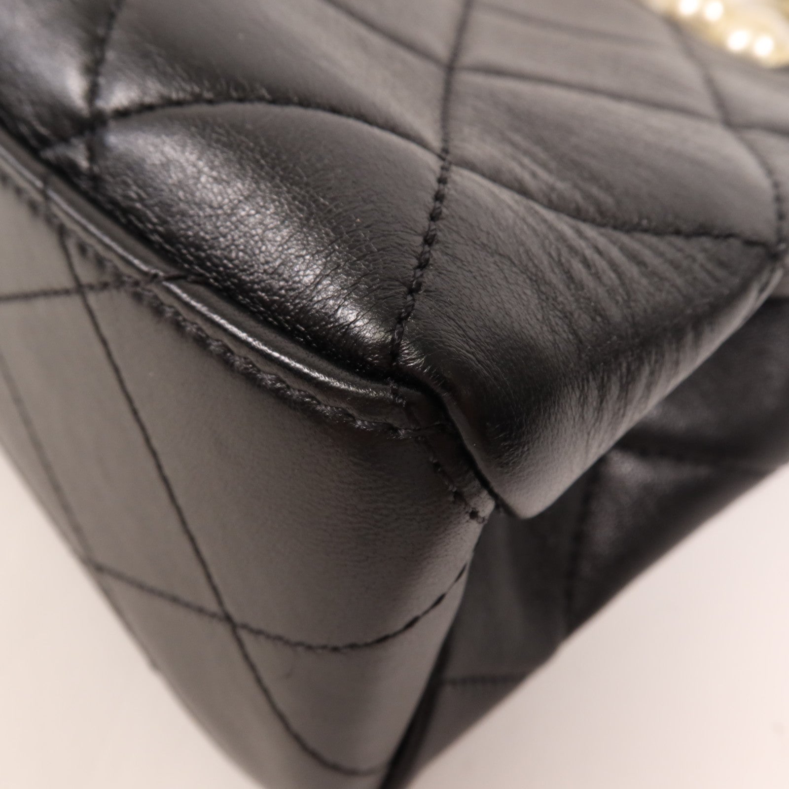 CHANEL 羊皮皮革25 Pearl Handle Shopping Bag金扣手挽肩背兩用袋