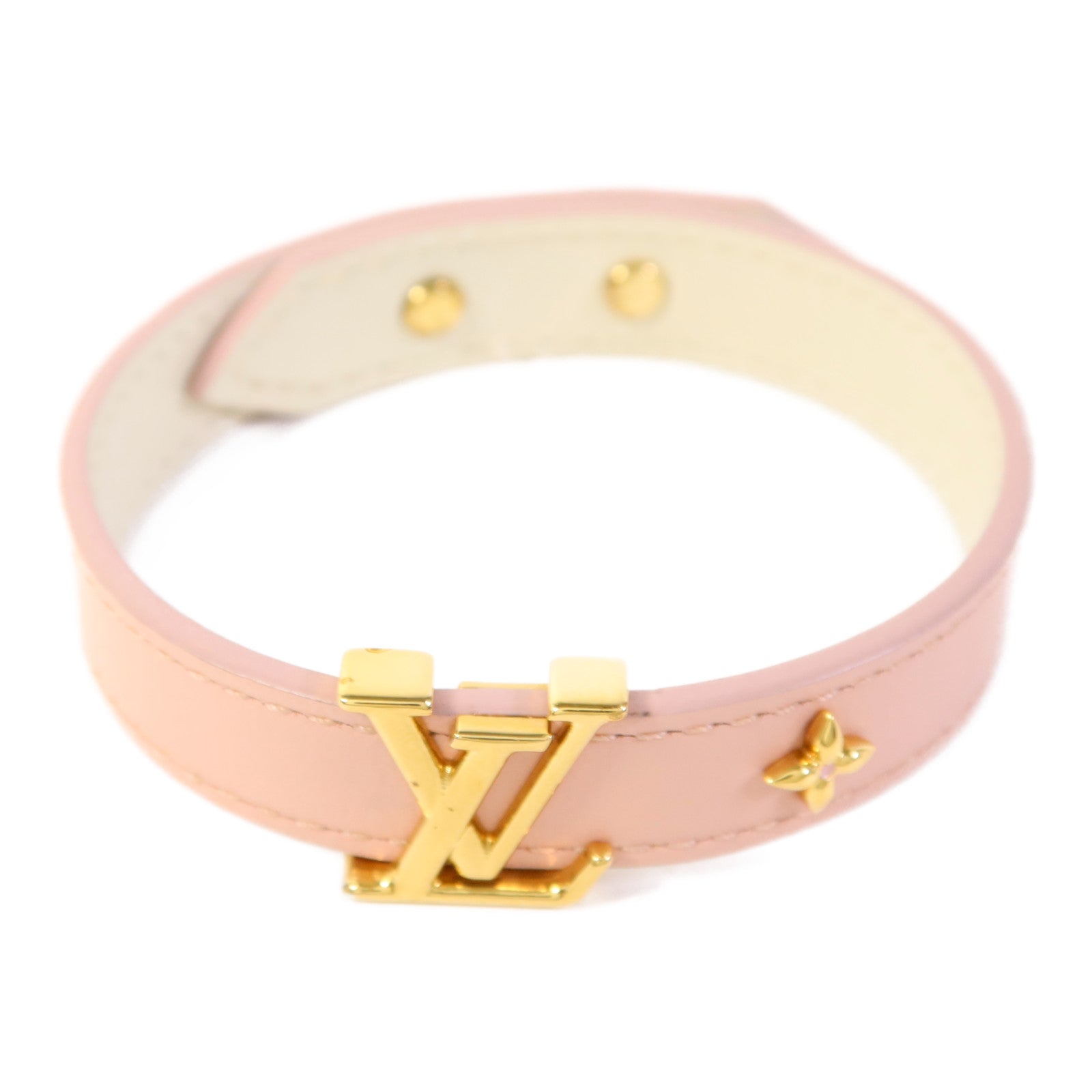 LOUIS VUITTON 牛皮皮革Bracelets金扣手鐲