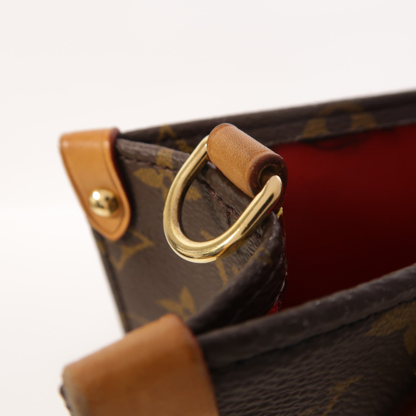 LOUIS VUITTON Monogram Sac Plat BB金扣手挽肩背兩用袋棕色