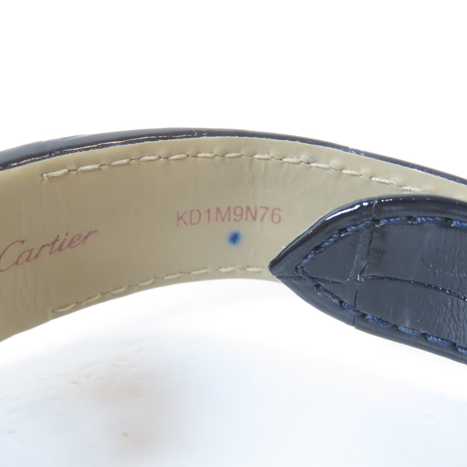 CARTIER Santos 100不鏽鋼/皮革手錶自動機芯白色#16cm