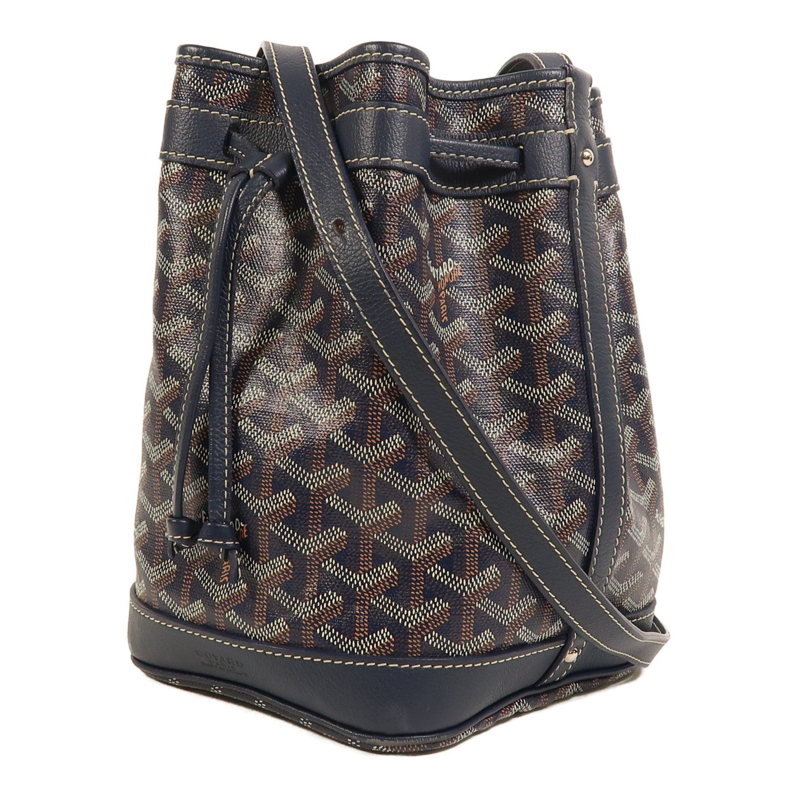 GOYARD 塗層帆布Petit Flot Bucket銀扣肩背袋