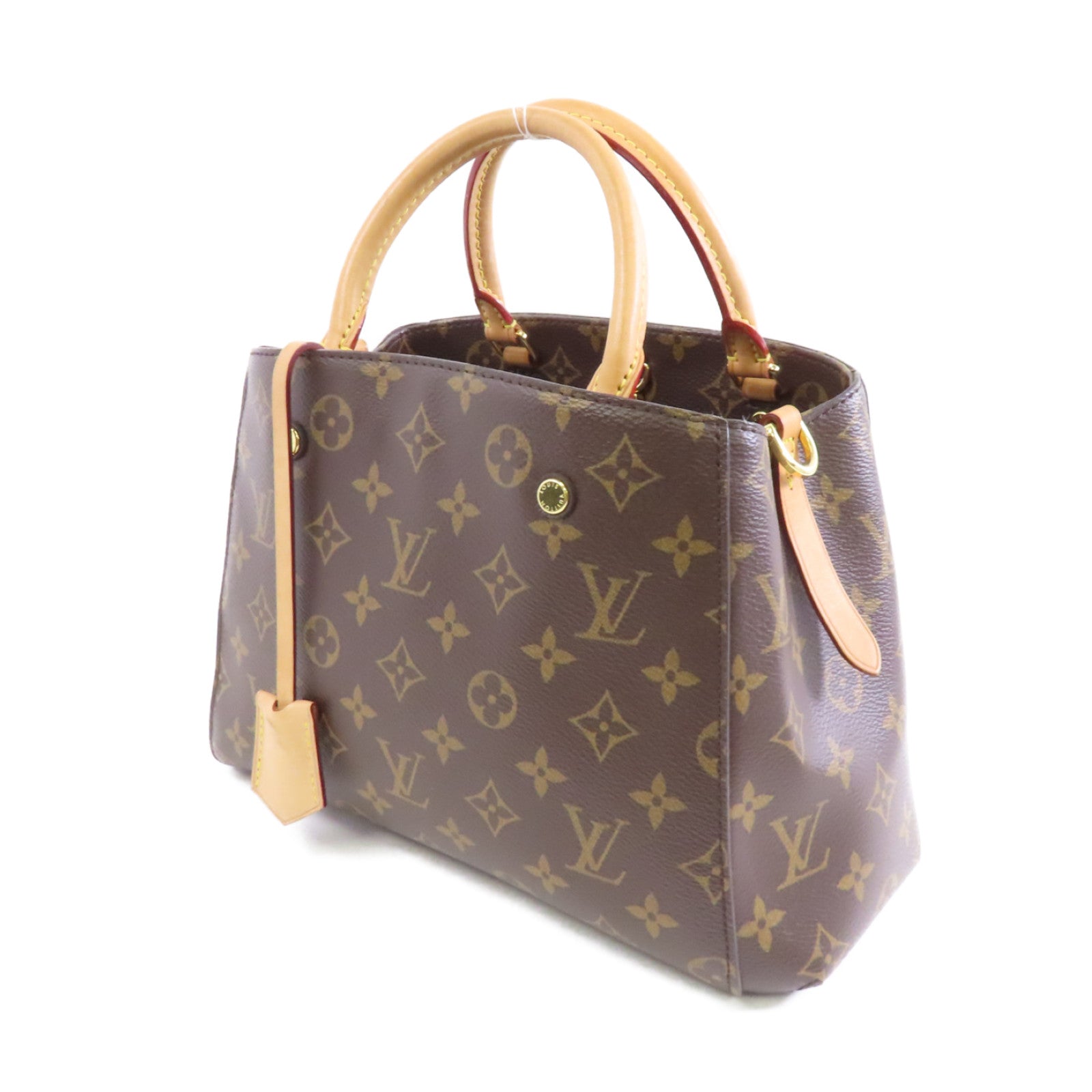 LOUIS VUITTON Monogram Montaigne BB金扣手挽肩背兩用袋啡色