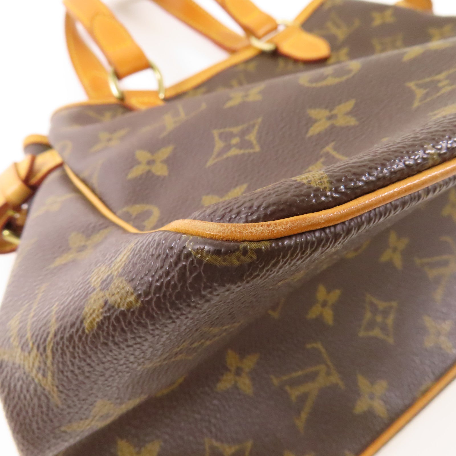 LOUIS VUITTON Monogram Batignolles金扣手挽袋棕色
