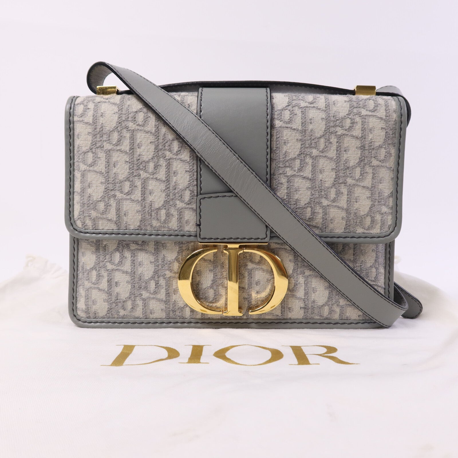 Dior 帆布Montaigne 30金扣肩背袋
