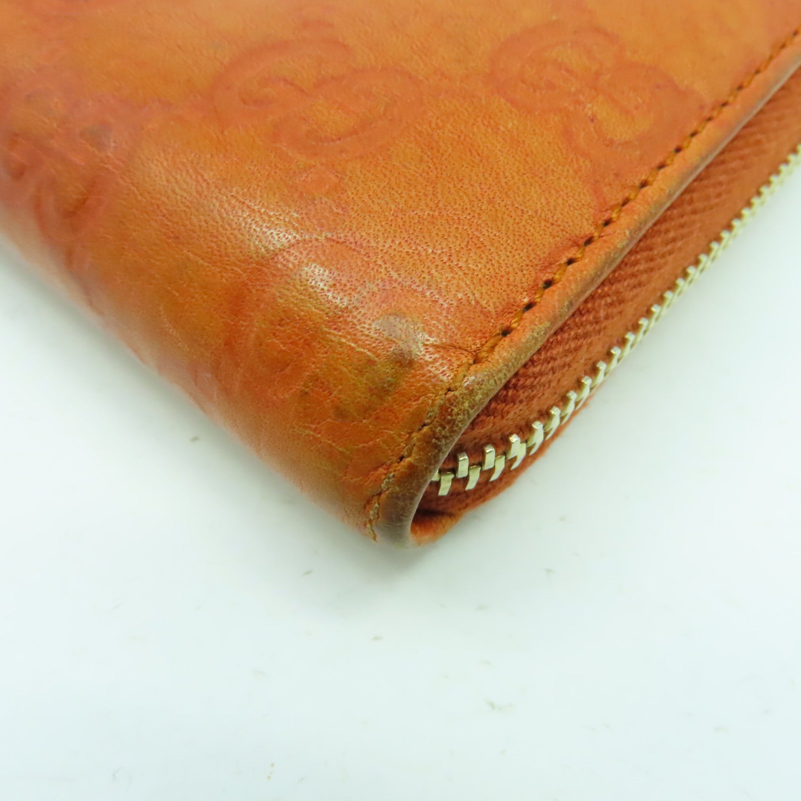 GUCCI 【清倉大減價】牛皮皮革Long Wallet金扣長錢包啡色