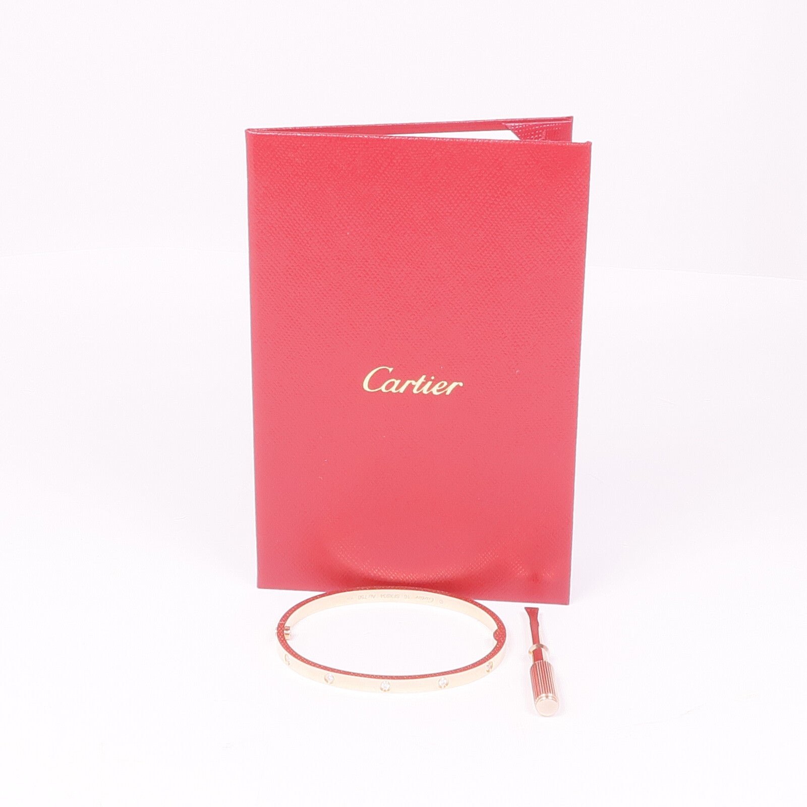 CARTIER 18K玫瑰金Love Bracelet Small Model 10 Diamonds鑽石手鐲Cartier#16