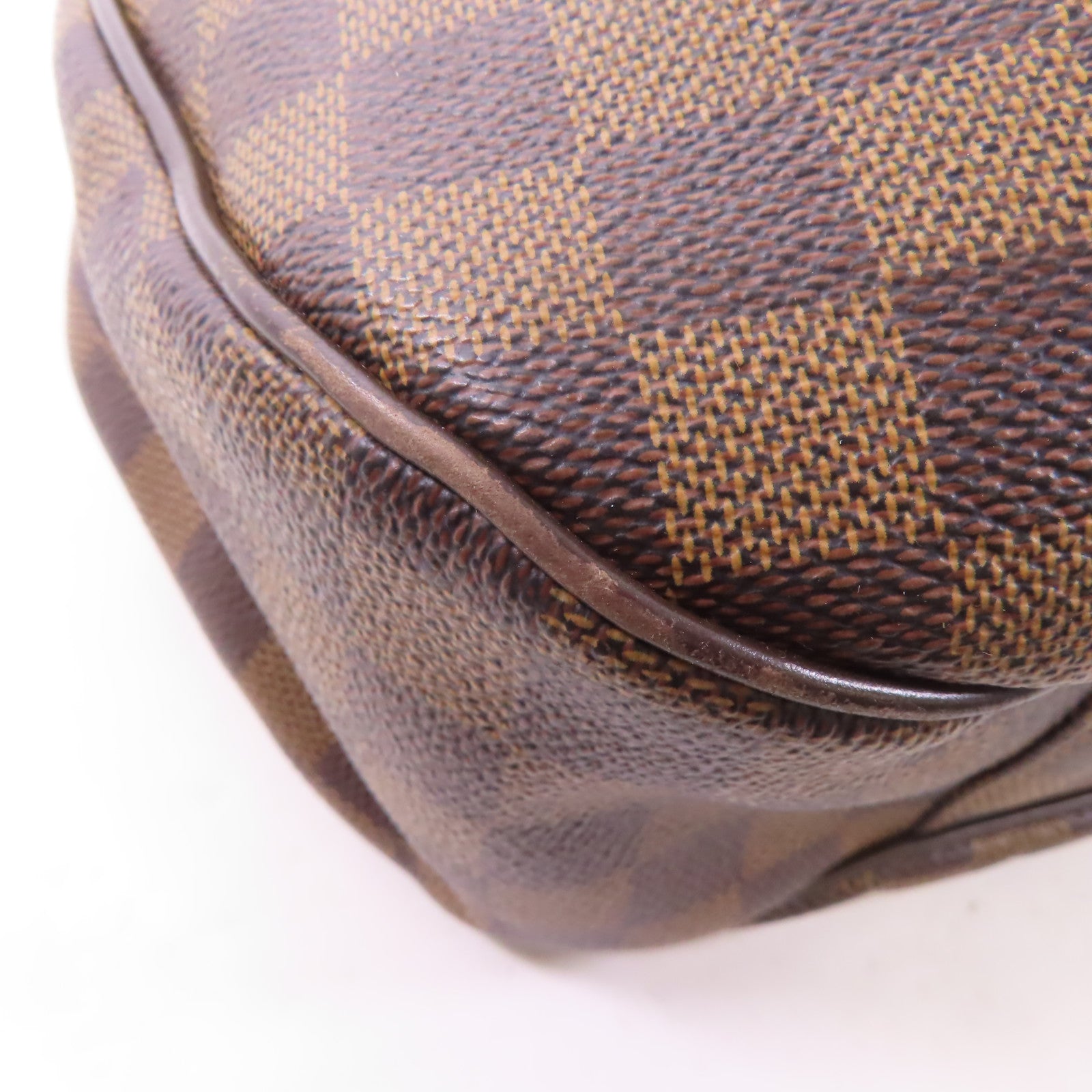 LOUIS VUITTON Damier Evora MM金扣手挽肩背兩用袋棕色