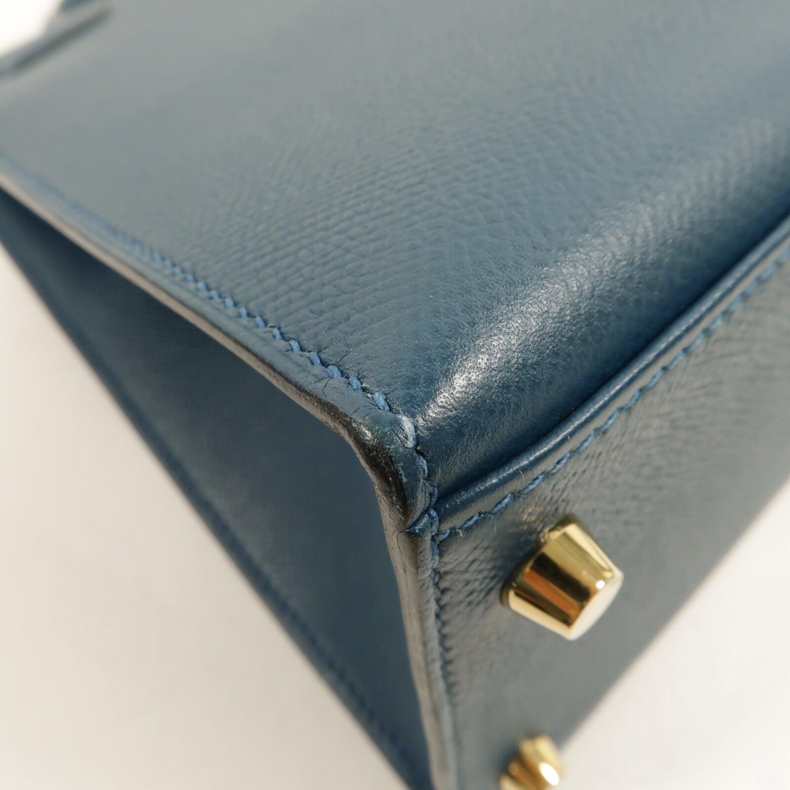 HERMES Epsom皮革Kelly 28手挽肩背兩用袋Bleu Colvert