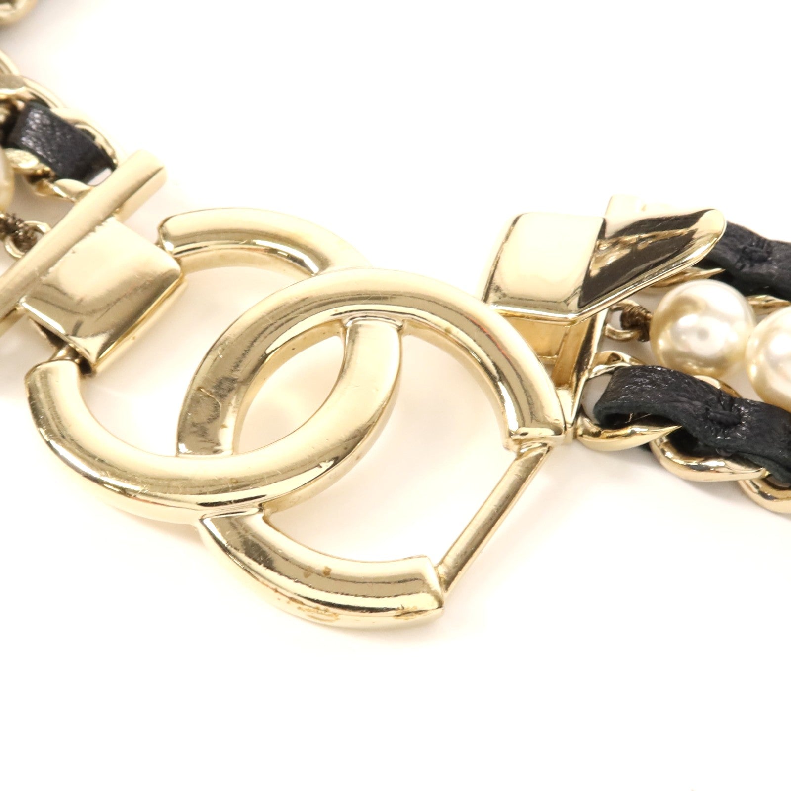 CHANEL 羊皮皮革Belt金扣皮帶