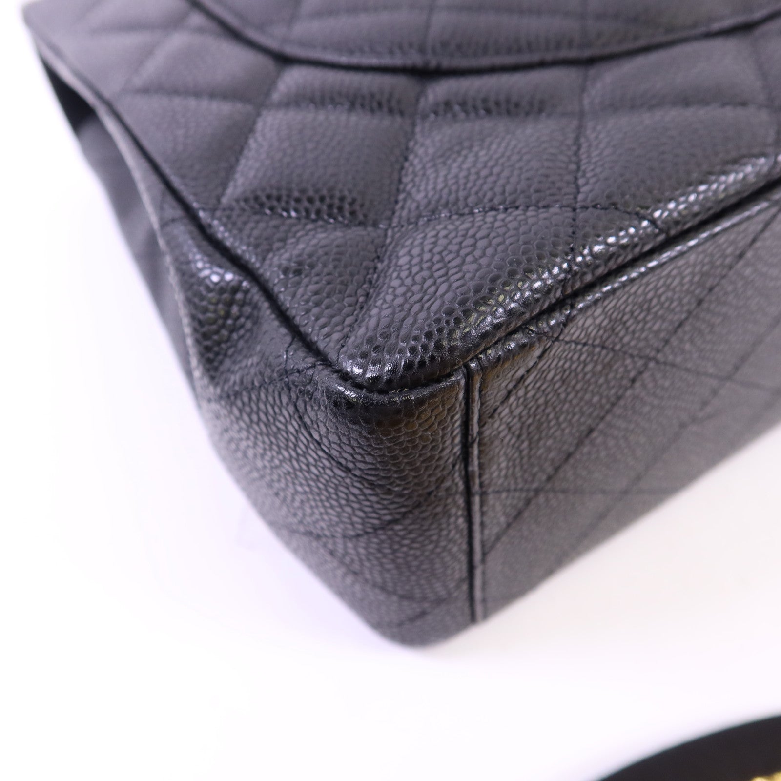 CHANEL 牛皮皮革Classic Maxi銀扣鏈帶肩背袋