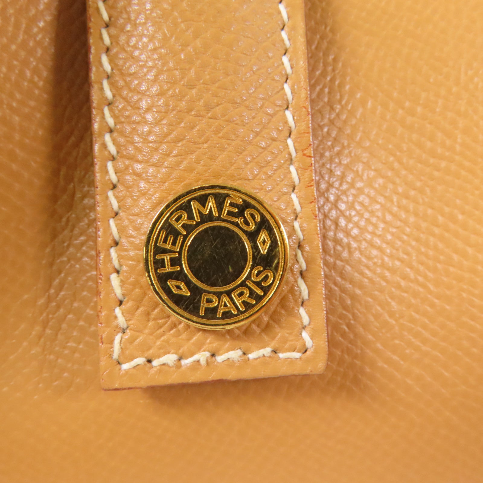 HERMES VGC皮革Sorbonne金扣肩背袋