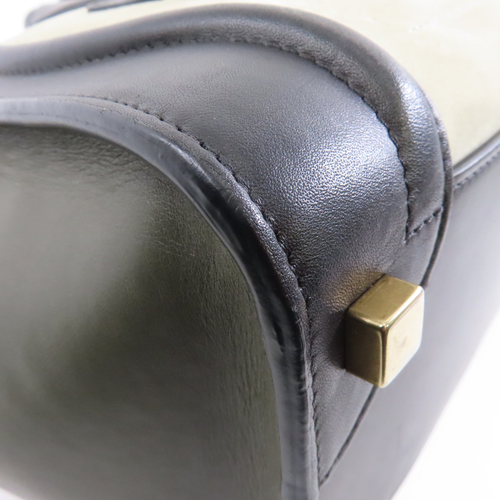 CELINE 牛皮皮革Micro Laggage金扣手挽袋灰色/黑色/深綠色