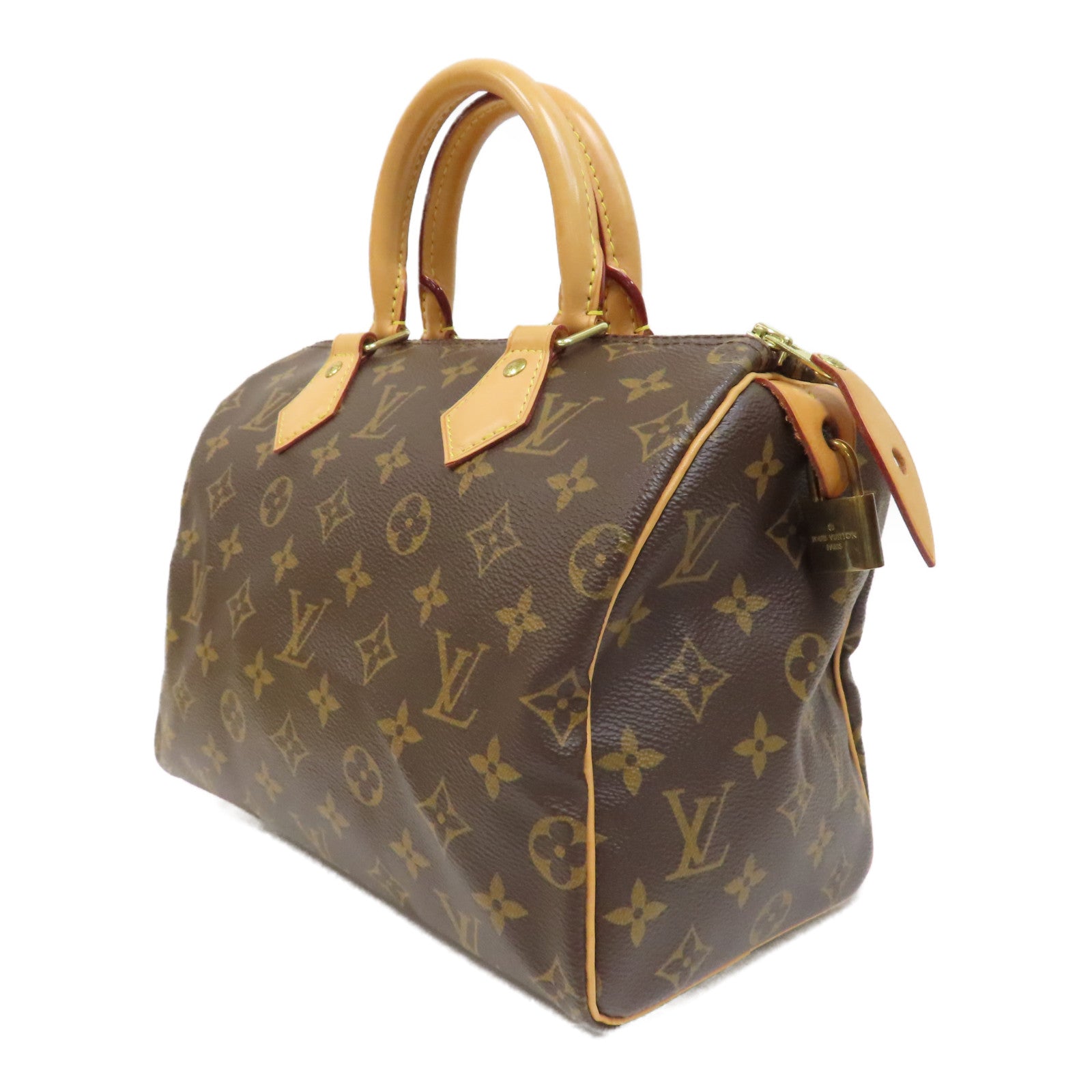 LOUIS VUITTON Monogram Speedy 25金扣手挽袋啡色