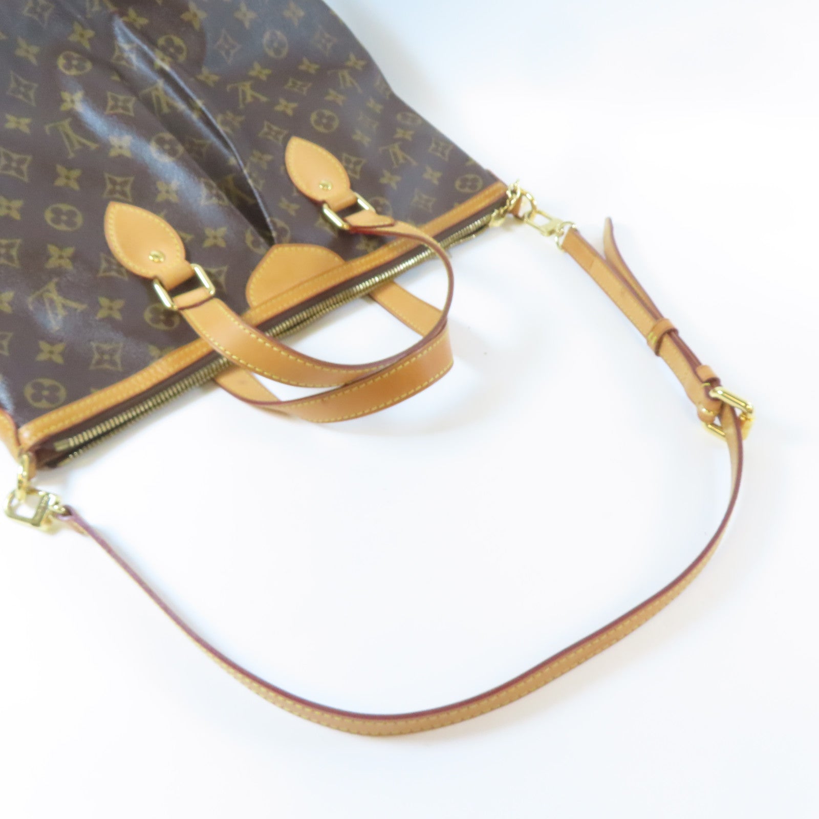 LOUIS VUITTON Monogram Palermo PM金扣手挽肩背兩用袋啡色