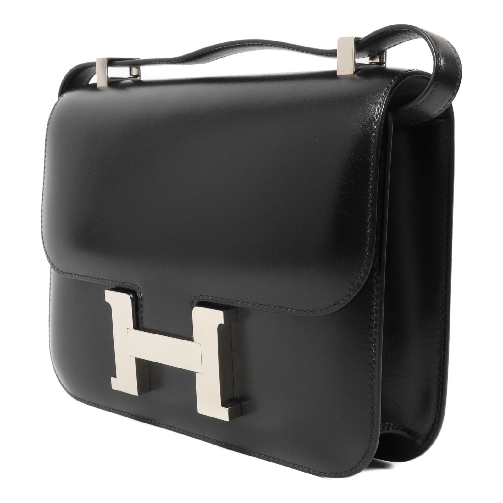 HERMES Box Calf皮革Constance 24肩背袋Noir