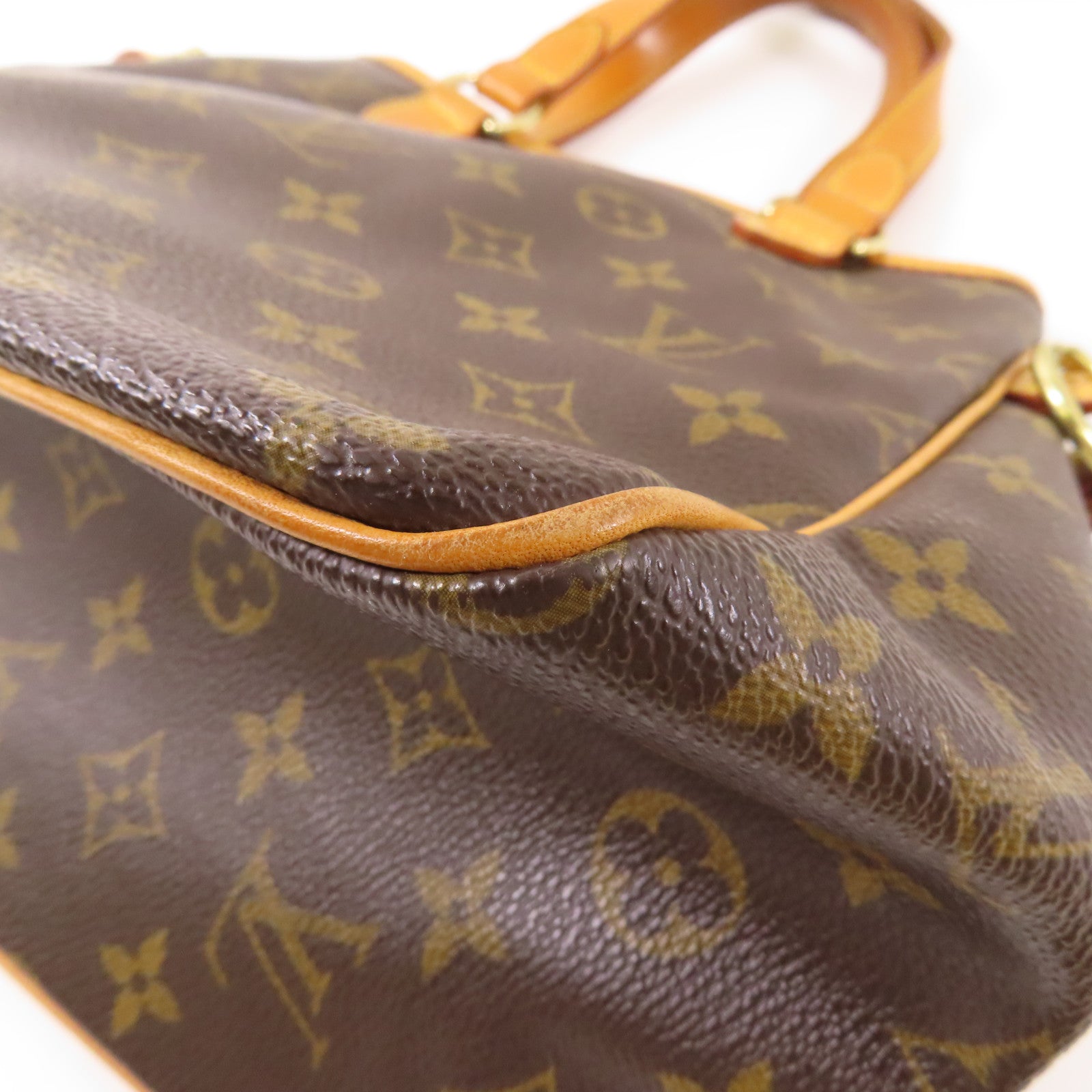 LOUIS VUITTON Monogram Batignolles金扣手挽袋棕色