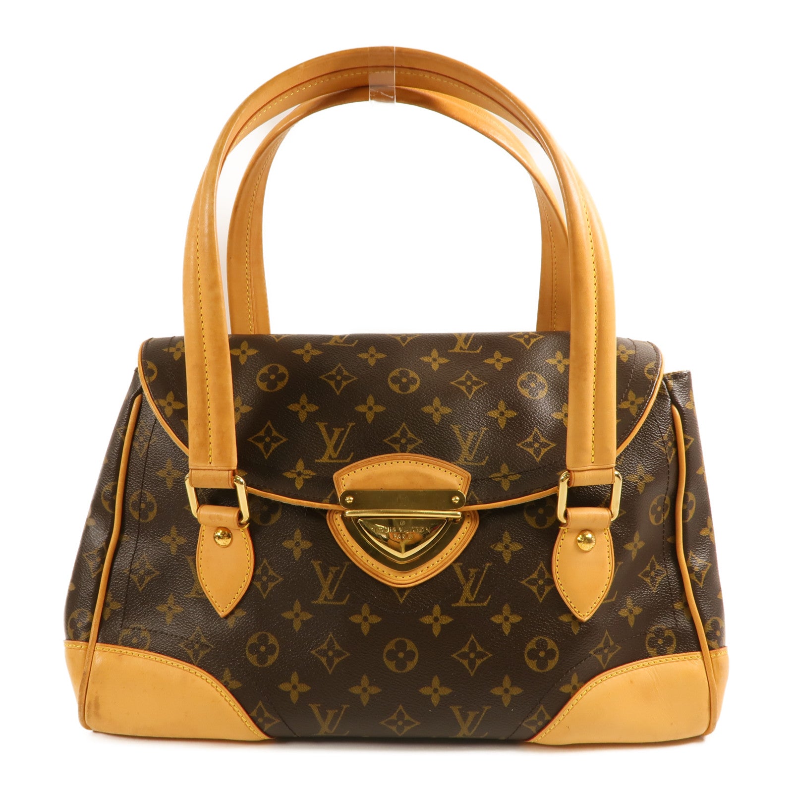 LOUIS VUITTON Monogram Beverly GM金扣手挽袋/肩背袋棕色
