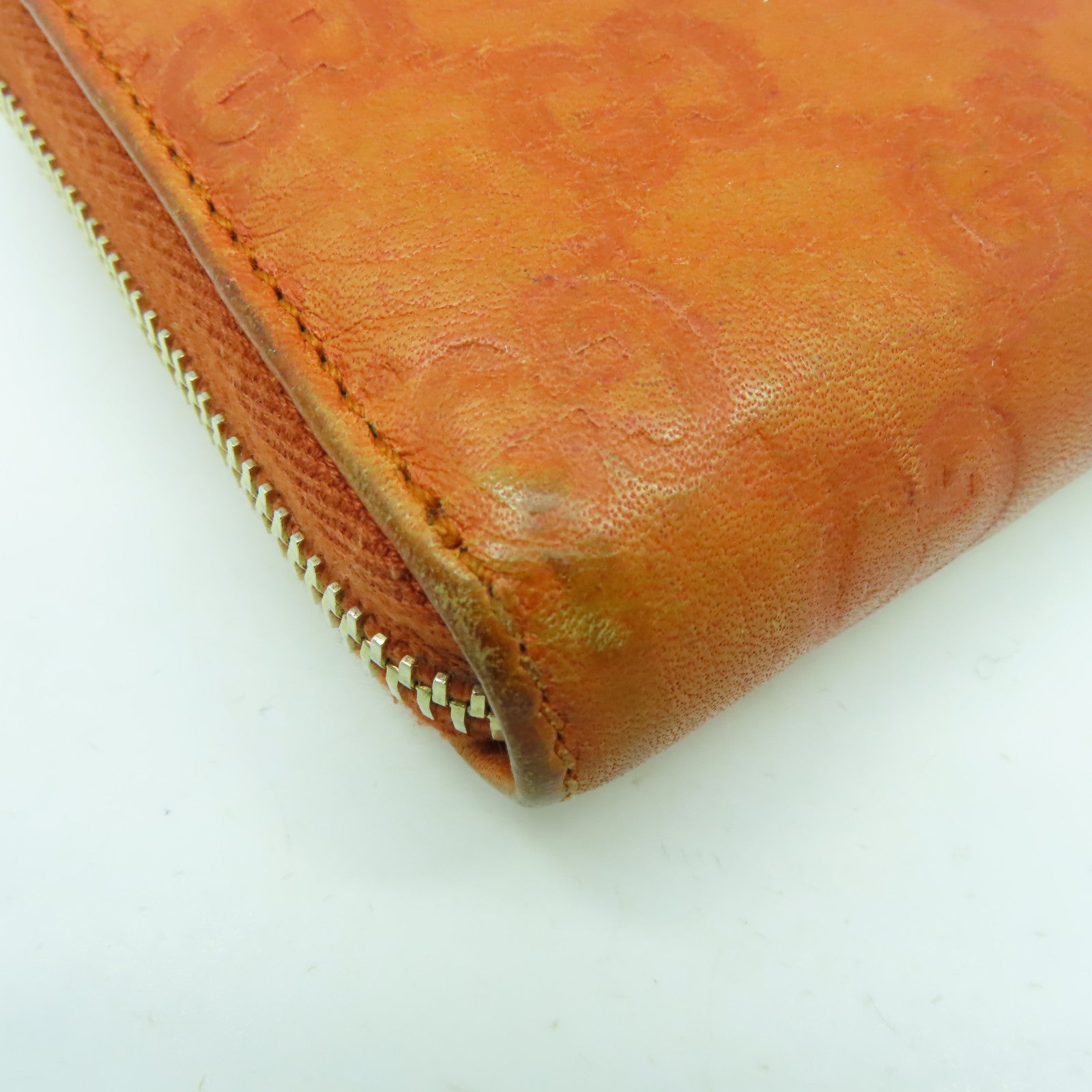 GUCCI 【清倉大減價】牛皮皮革Long Wallet金扣長錢包啡色