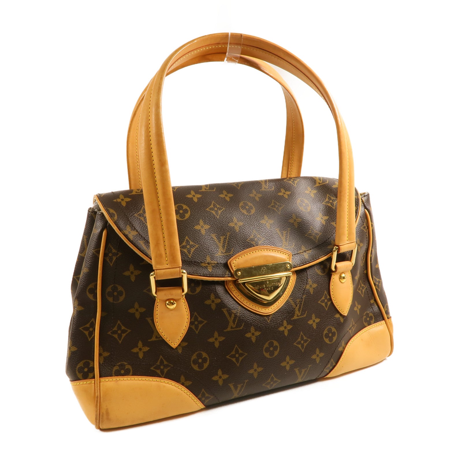 LOUIS VUITTON Monogram Beverly GM金扣手挽袋/肩背袋棕色