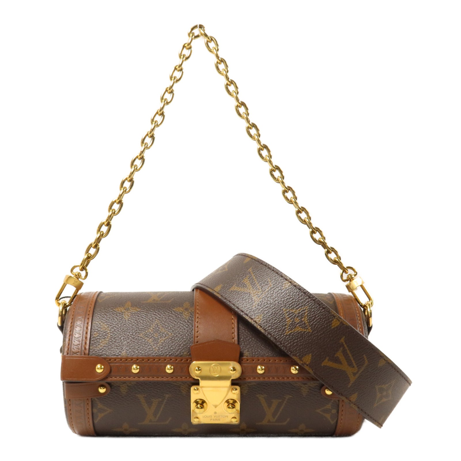 LOUIS VUITTON Monogram Papillon Trunk鏈帶手挽肩背兩用袋