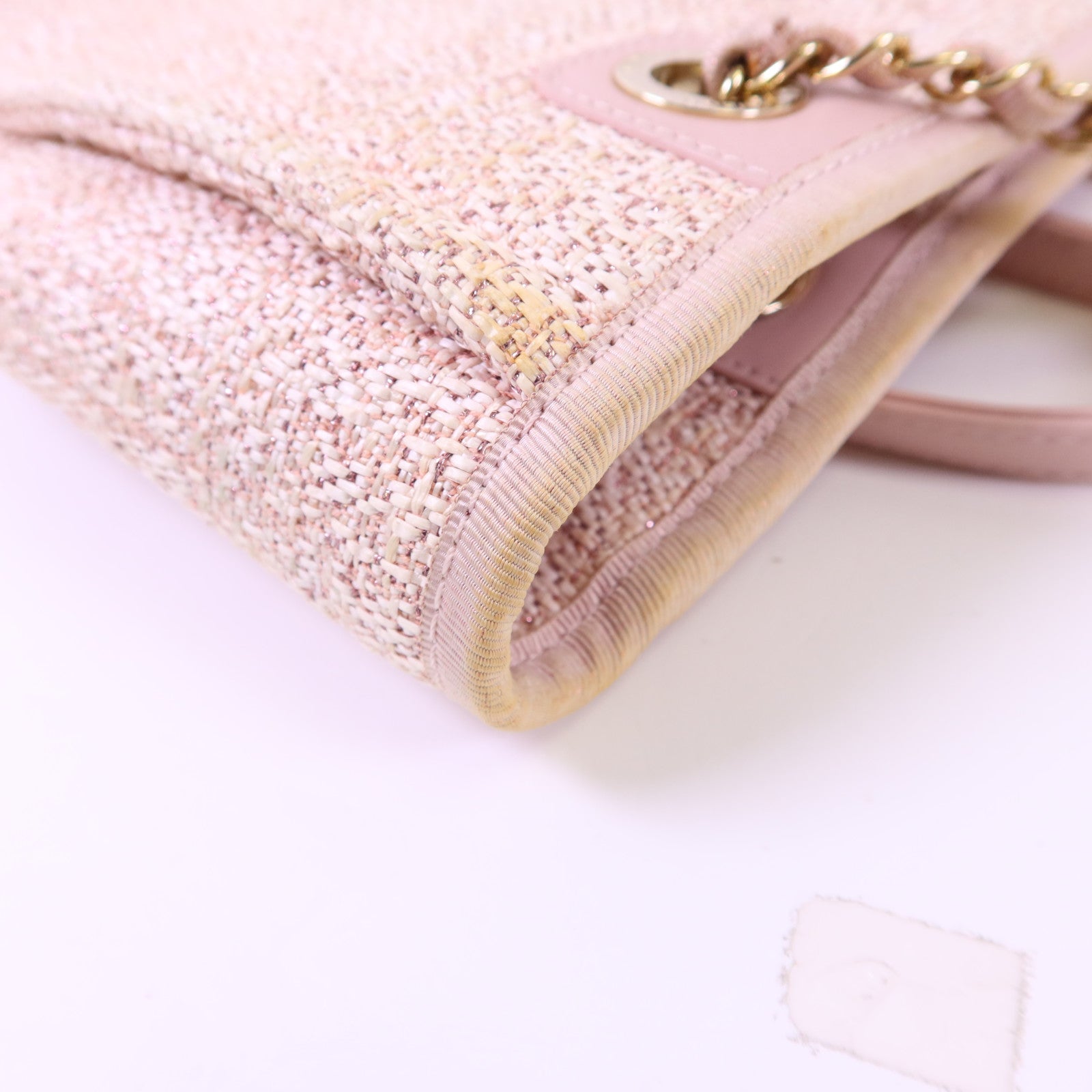 CHANEL 帆布Tote Bag金扣鏈帶手挽袋