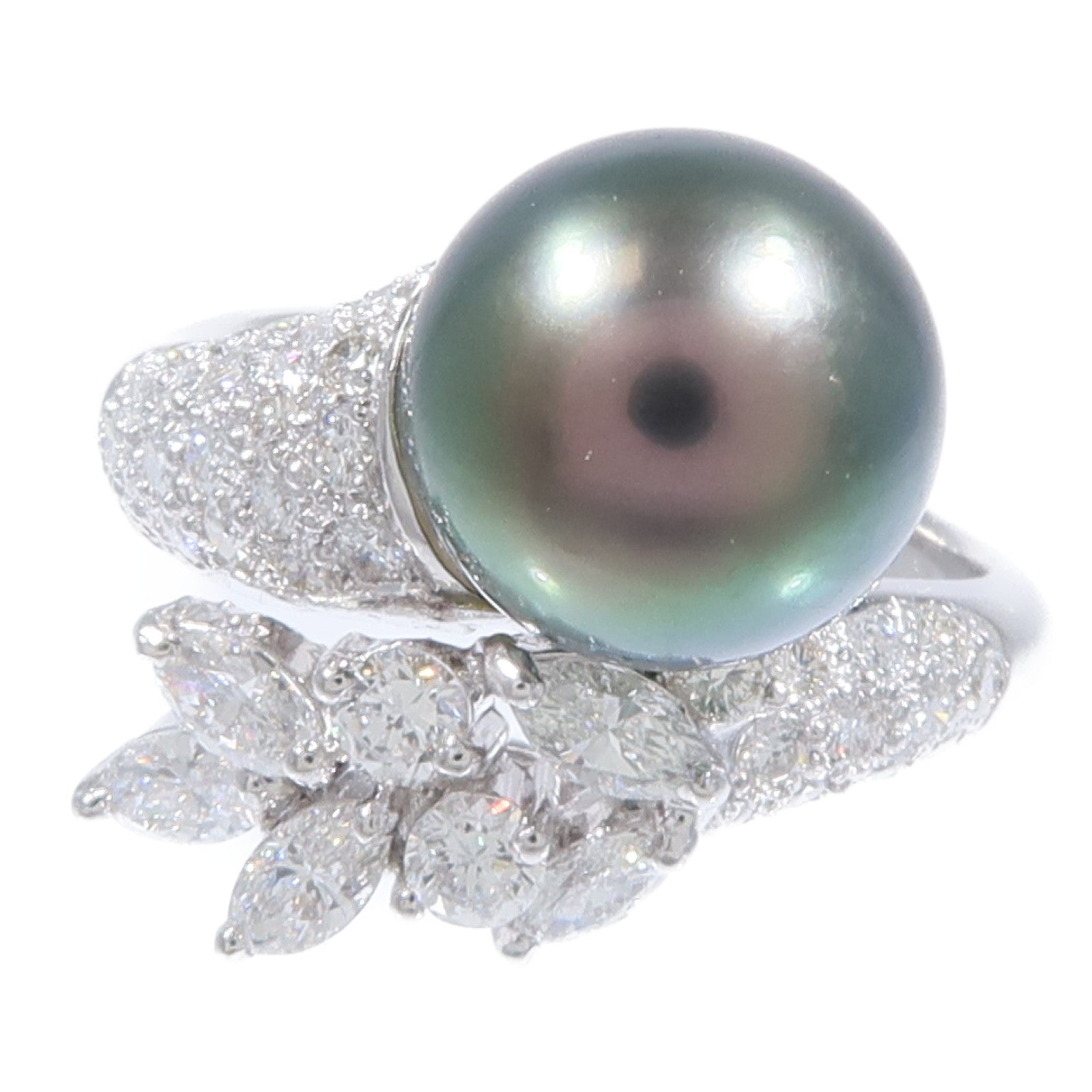 JEWELRY 18K白金Pearl Diamond Ring珍珠/鑽石戒指