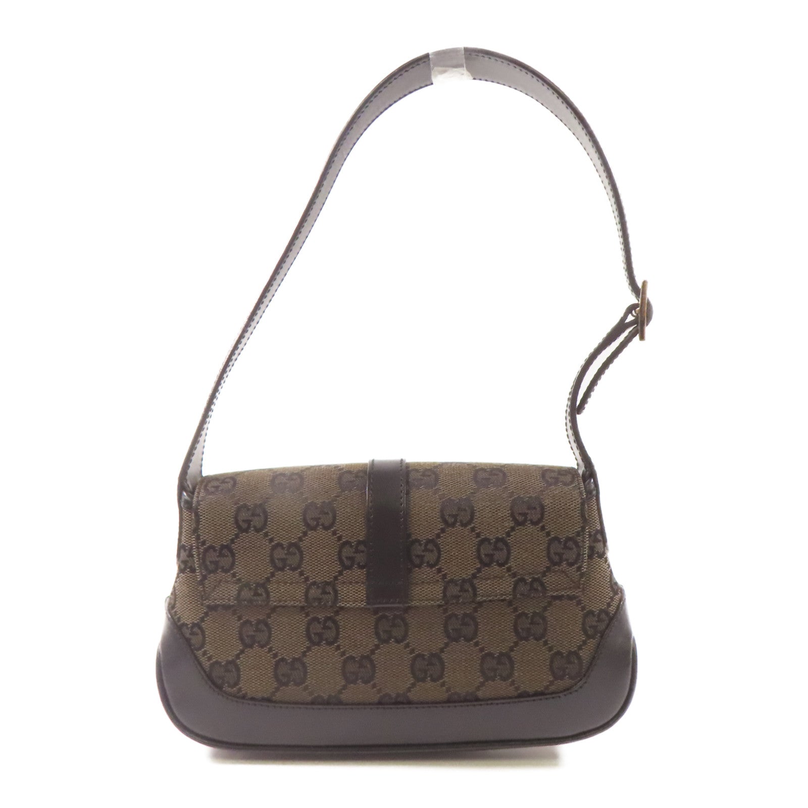 GUCCI 帆布/牛皮皮革Hand Bag肩背袋黑色/棕色