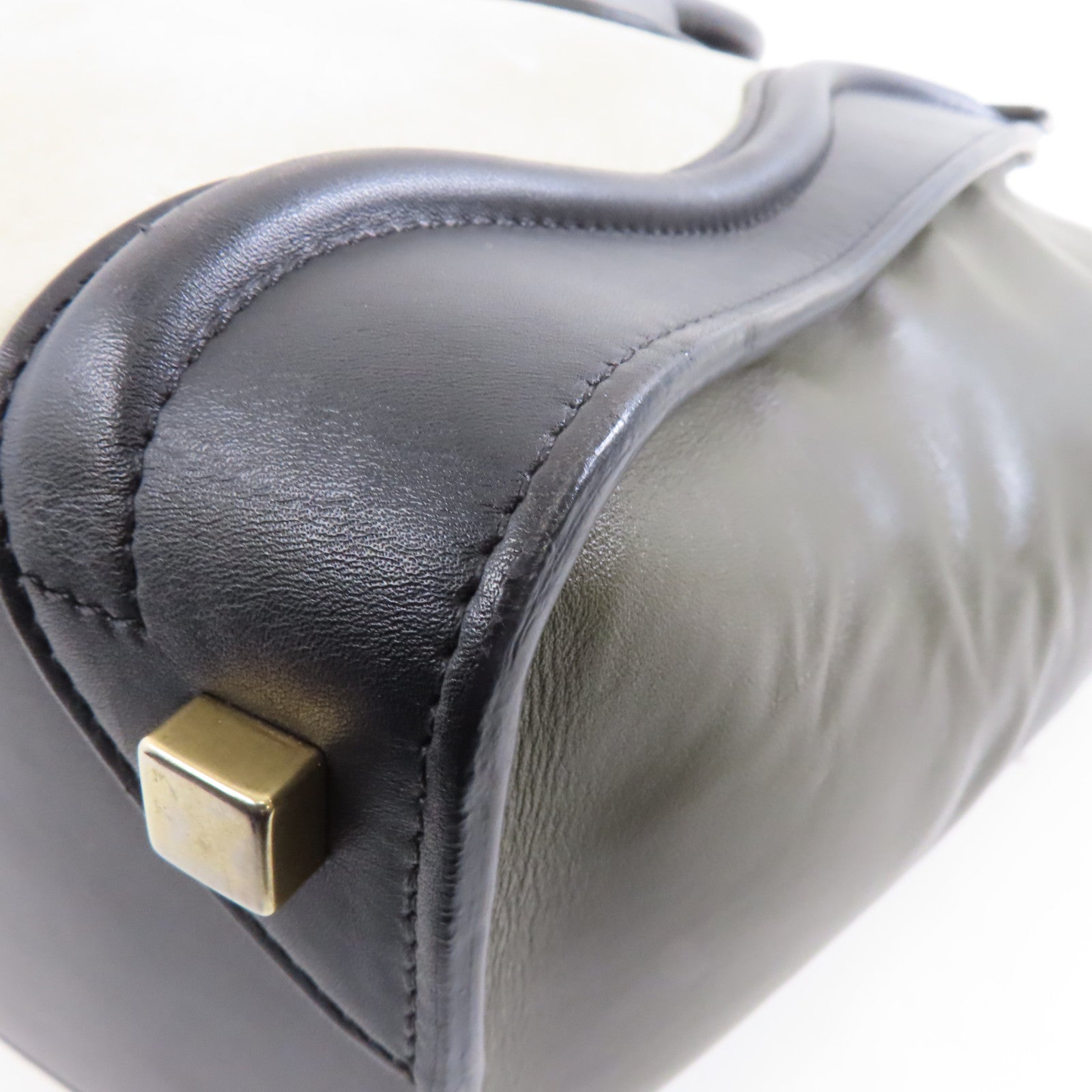 CELINE 牛皮皮革Micro Laggage金扣手挽袋灰色/黑色/深綠色