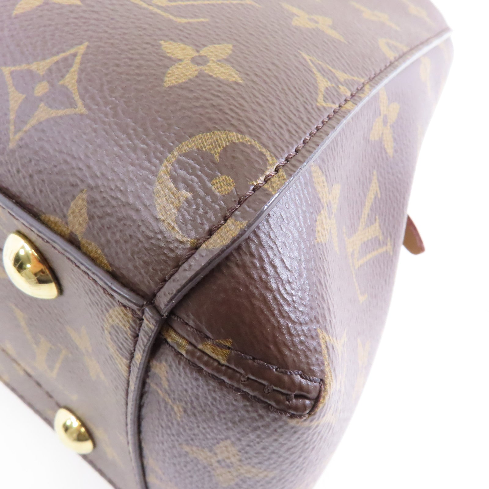 LOUIS VUITTON Monogram Montaigne BB金扣手挽肩背兩用袋啡色