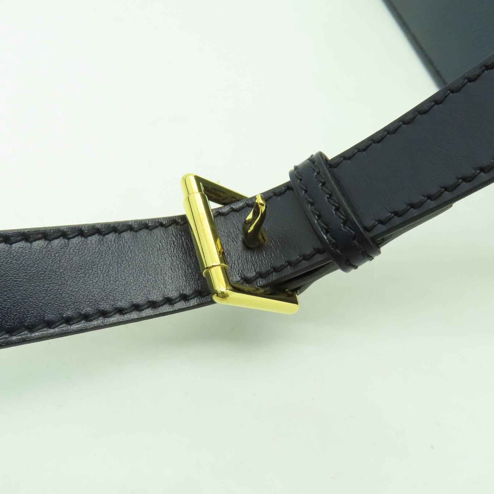 HERMES Epsom皮革Sacabar金扣肩背袋深藍色