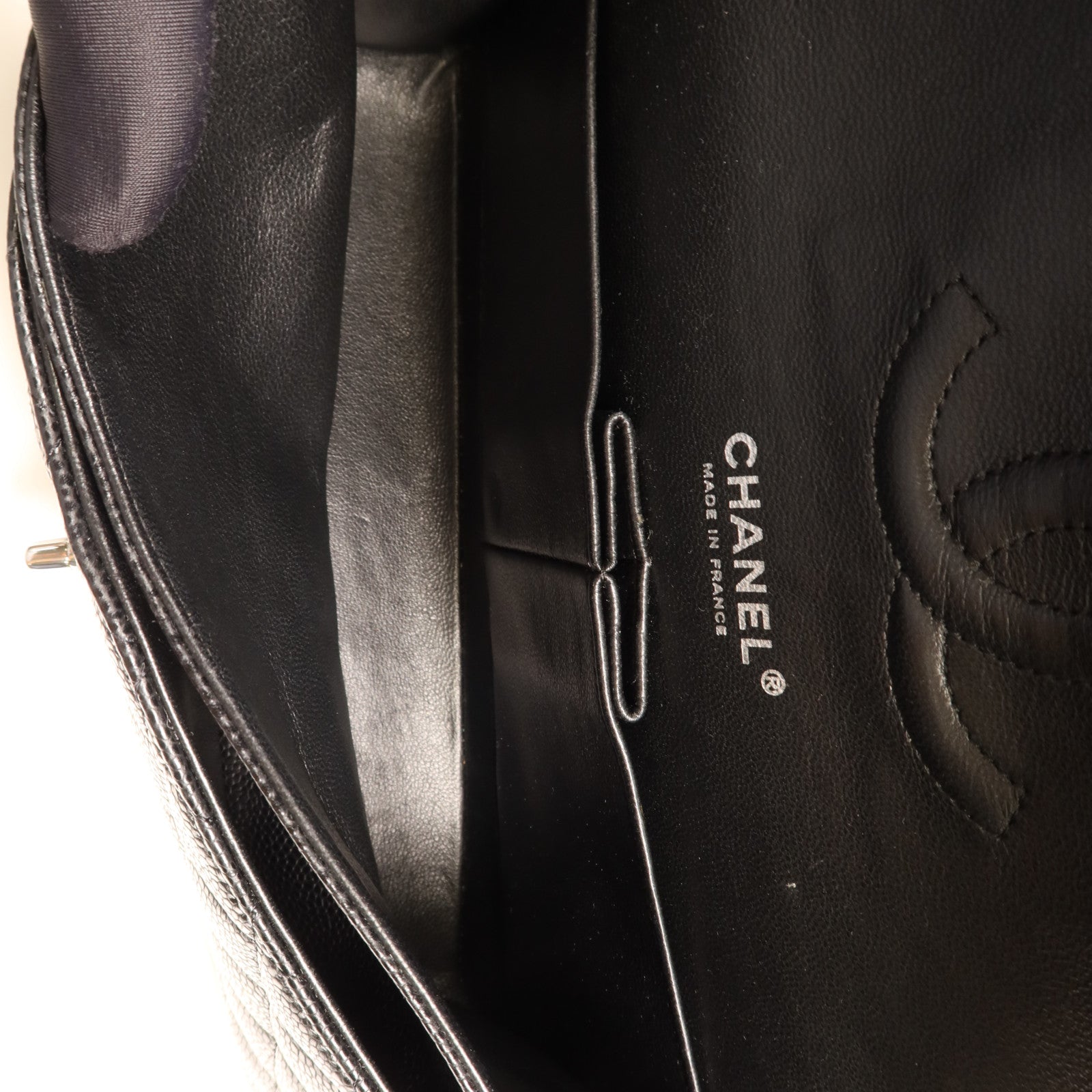 CHANEL 牛皮皮革Classic 25銀扣鏈帶肩背袋