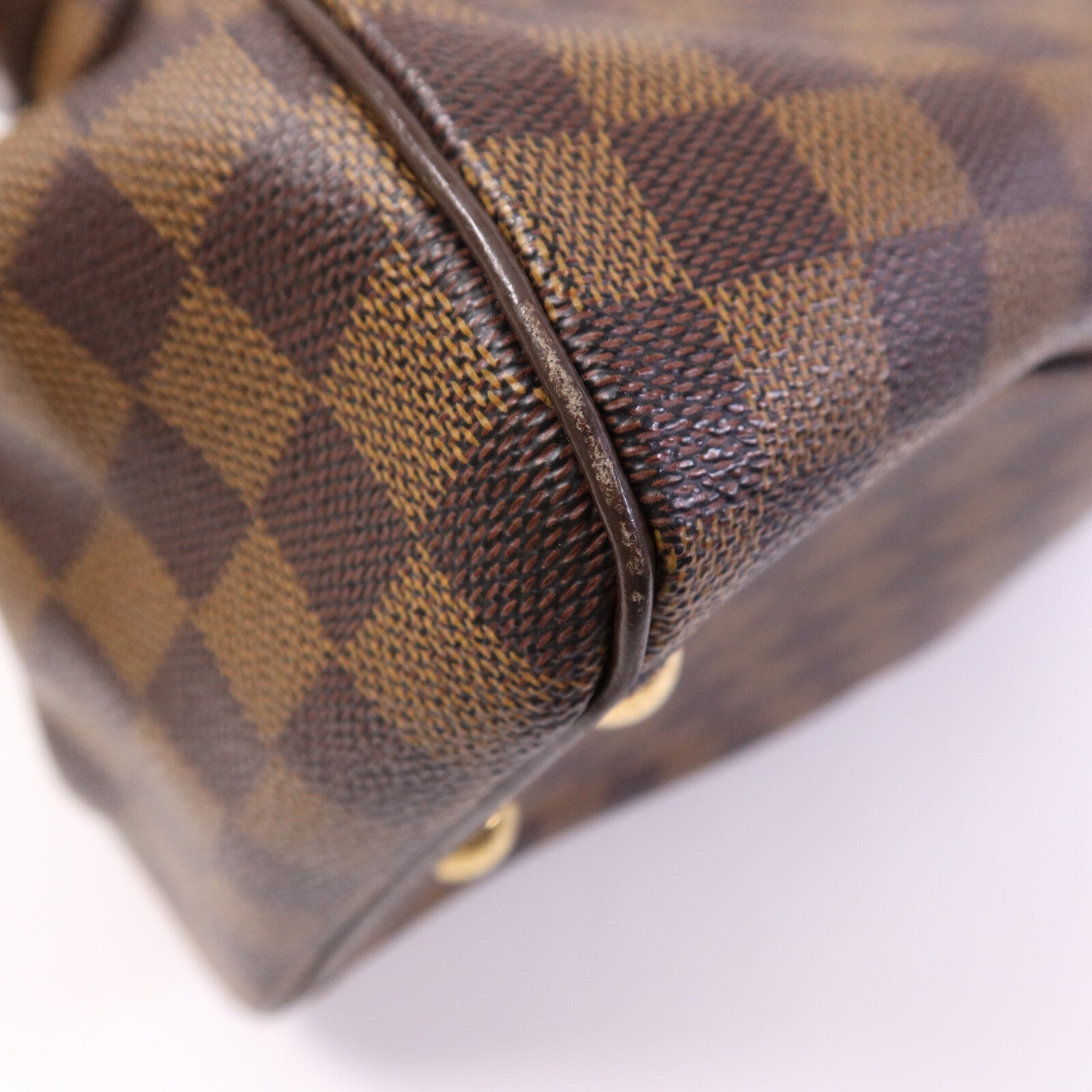 LOUIS VUITTON Damier Trevi金扣手挽肩背兩用袋
