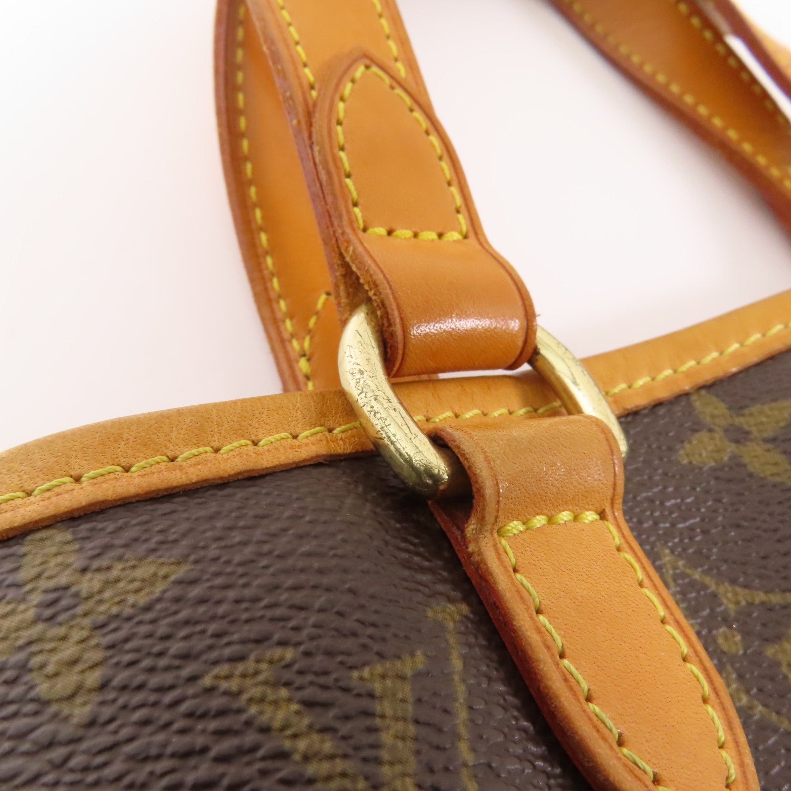 LOUIS VUITTON Monogram Batignolles金扣手挽袋棕色