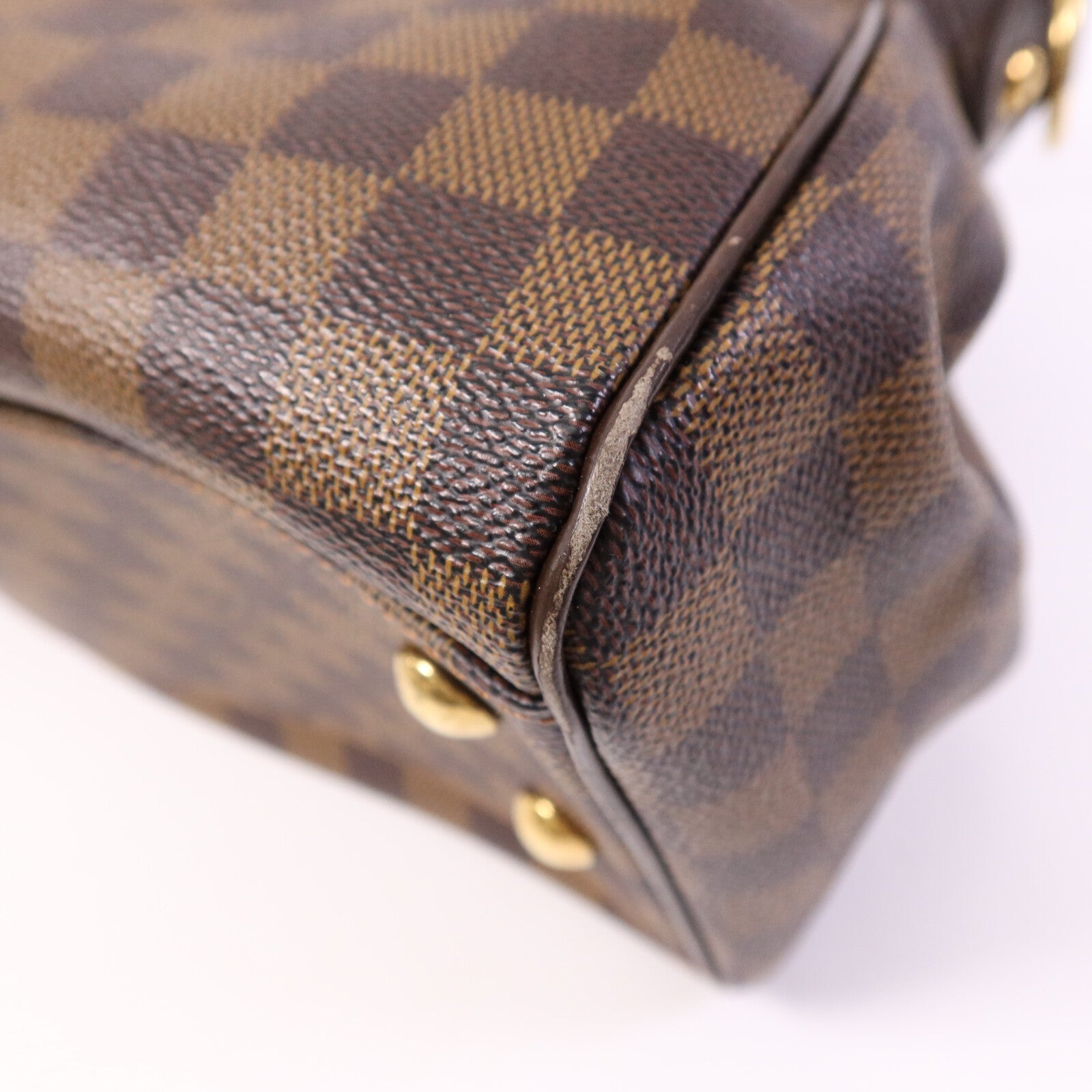 LOUIS VUITTON Damier Trevi金扣手挽肩背兩用袋