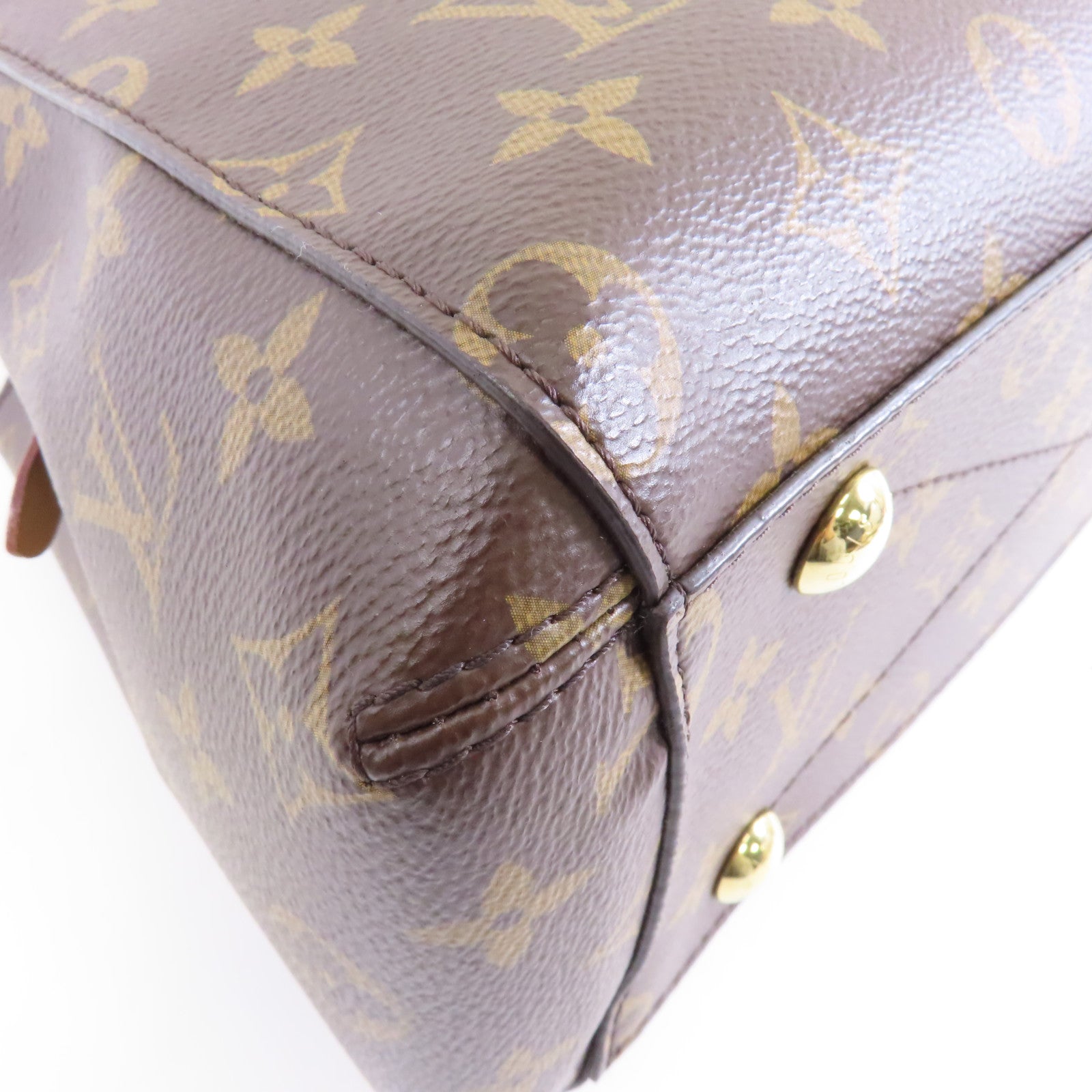 LOUIS VUITTON Monogram Montaigne BB金扣手挽肩背兩用袋啡色