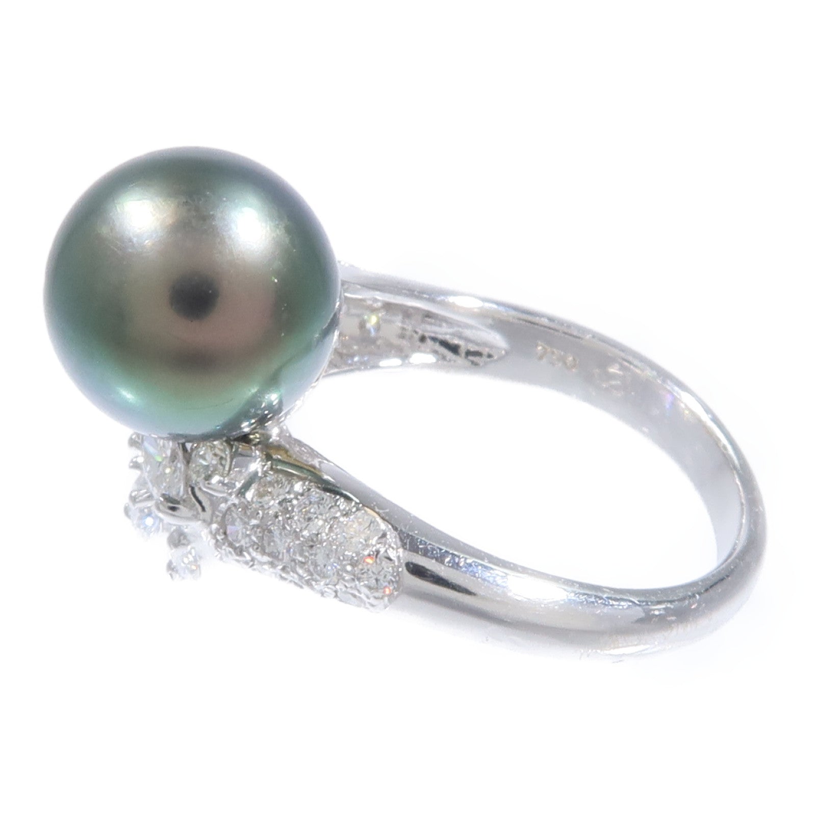 JEWELRY 18K白金Pearl Diamond Ring珍珠/鑽石戒指