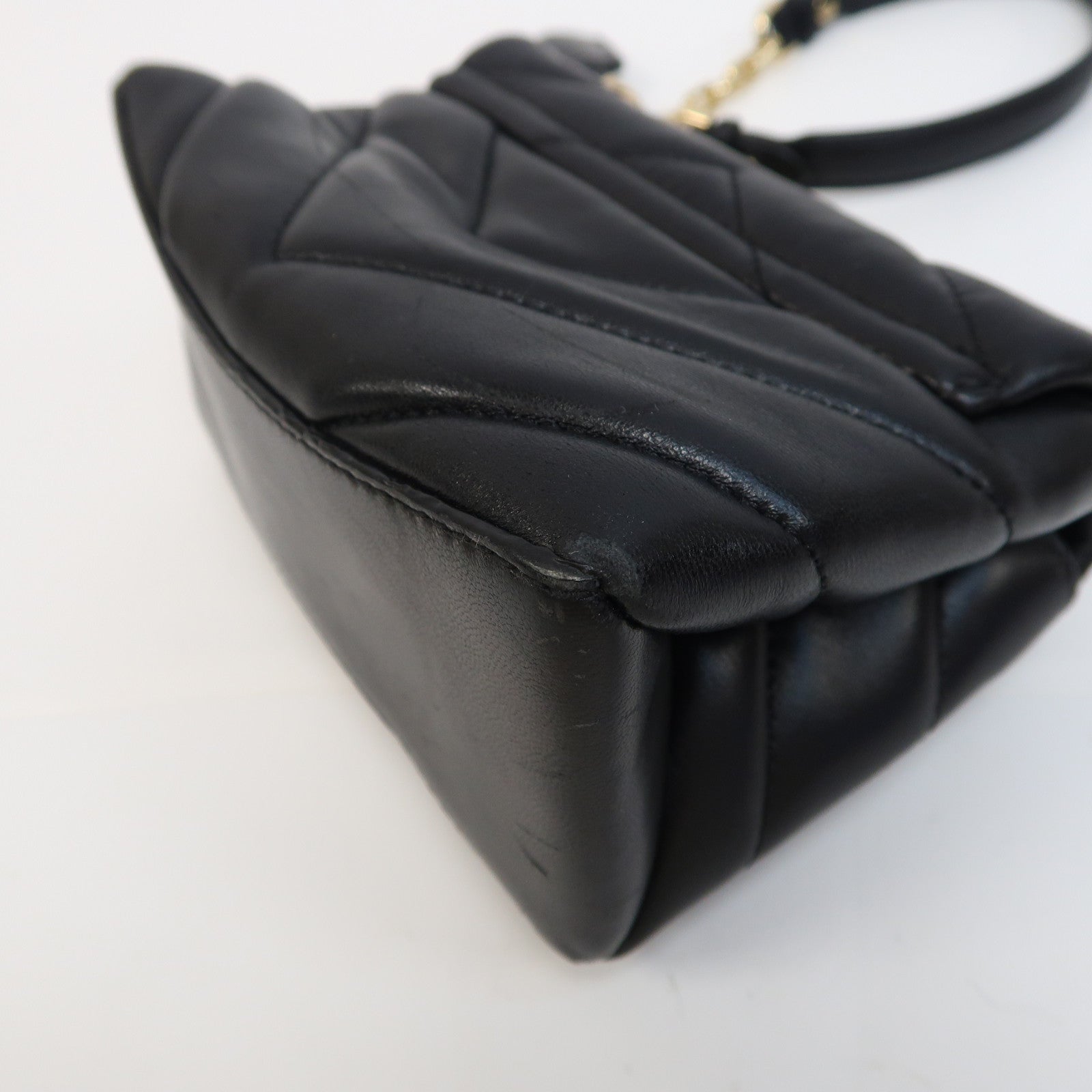 Michael Kors 牛皮皮革Chain Shoulder金扣鏈帶肩背袋黑色