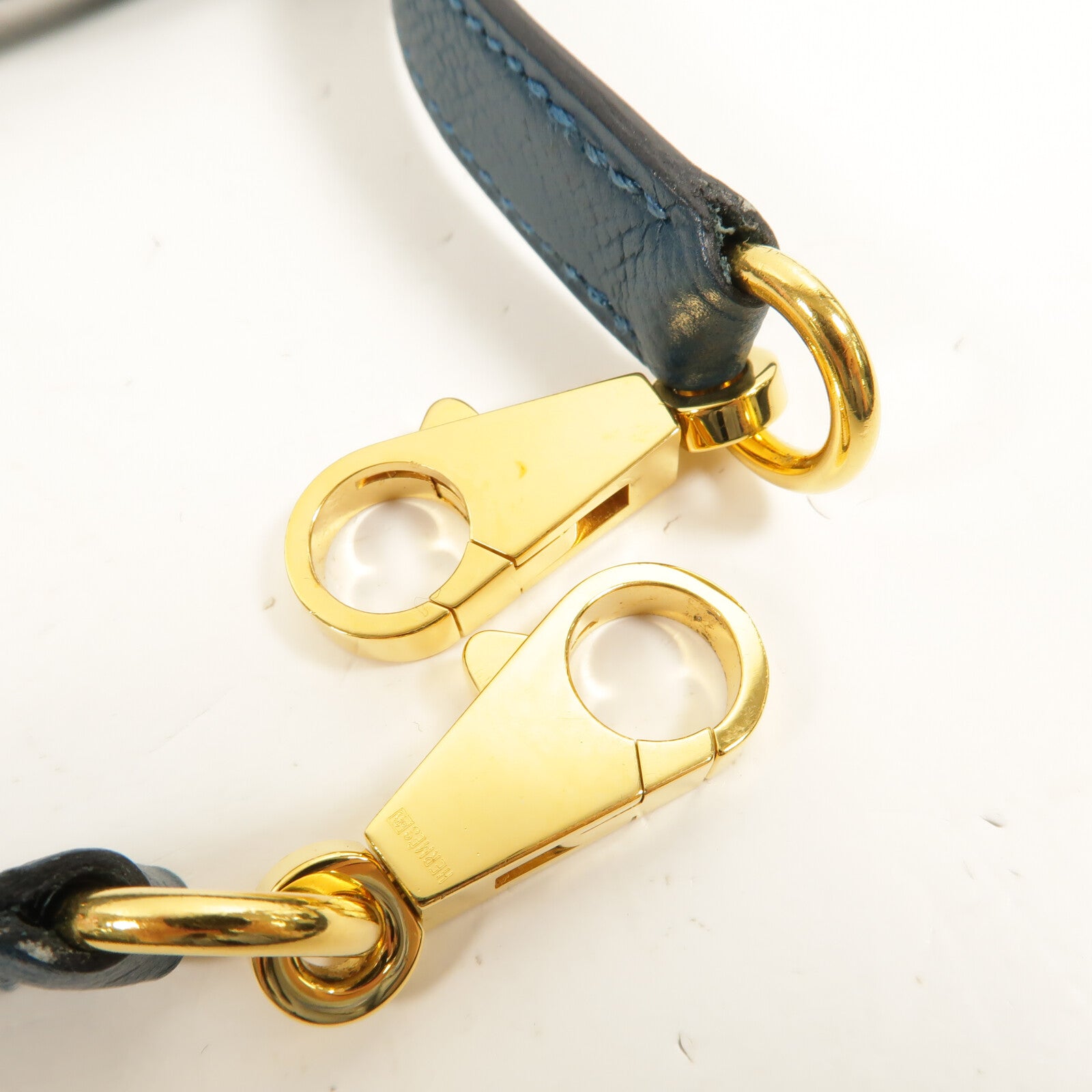 HERMES Epsom皮革Kelly 28手挽肩背兩用袋Bleu Colvert