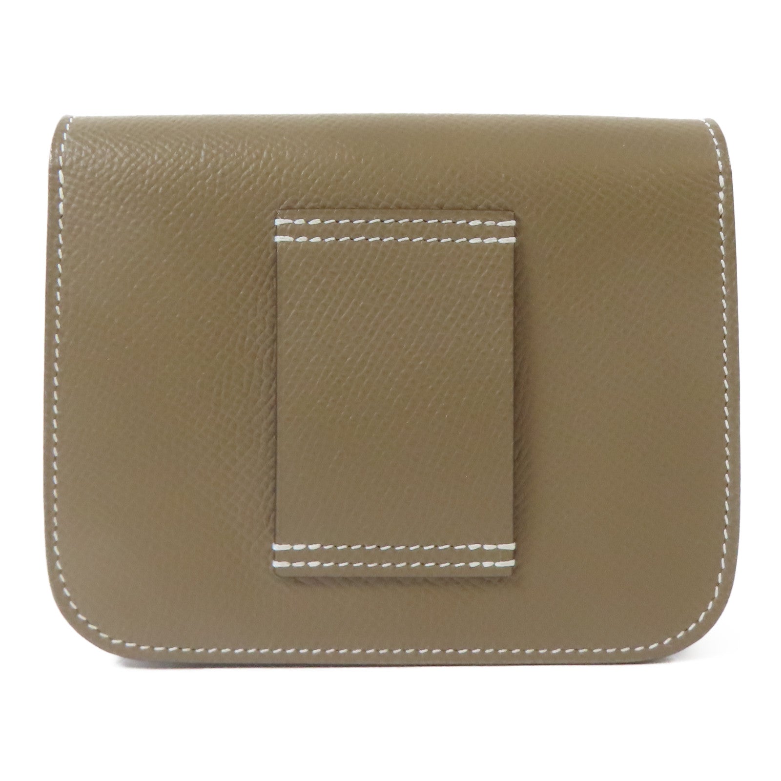 HERMES Epsom皮革Constance Slim Wallet金扣錢包Etoupe/大象灰色