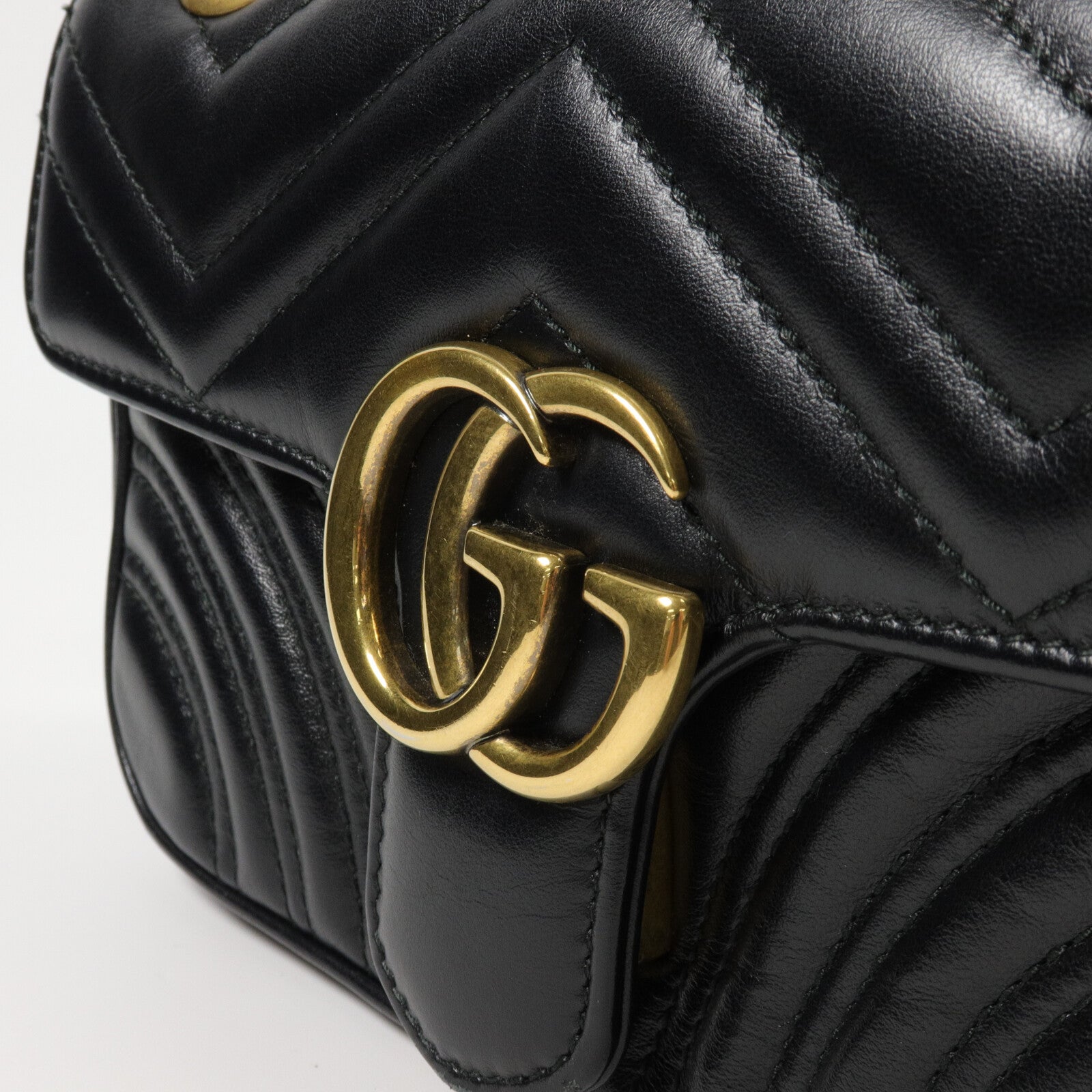 GUCCI 牛皮皮革GG Marmont Small鏈帶肩背袋