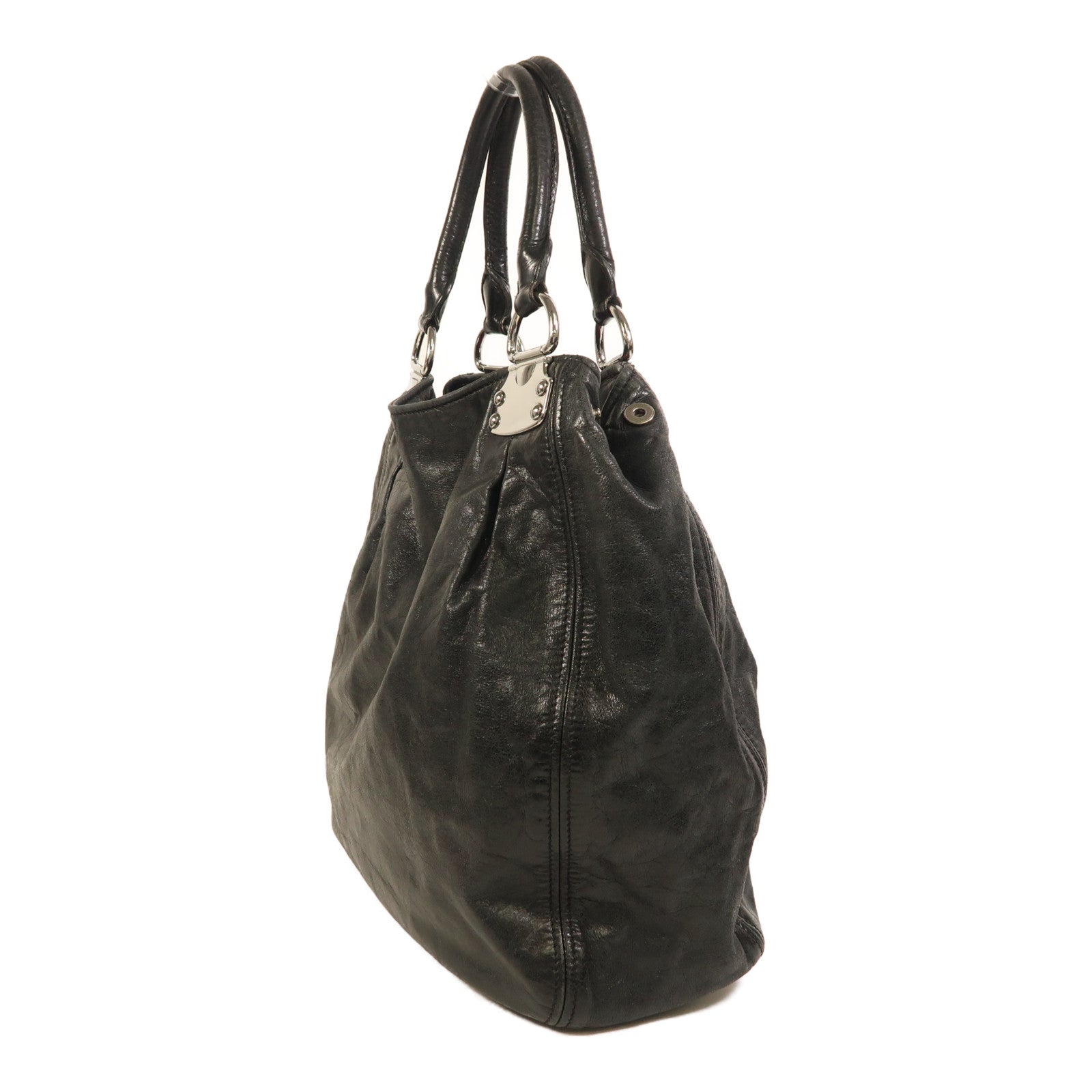 Miu Miu 牛皮皮革Shoulder Bag銀扣肩背袋