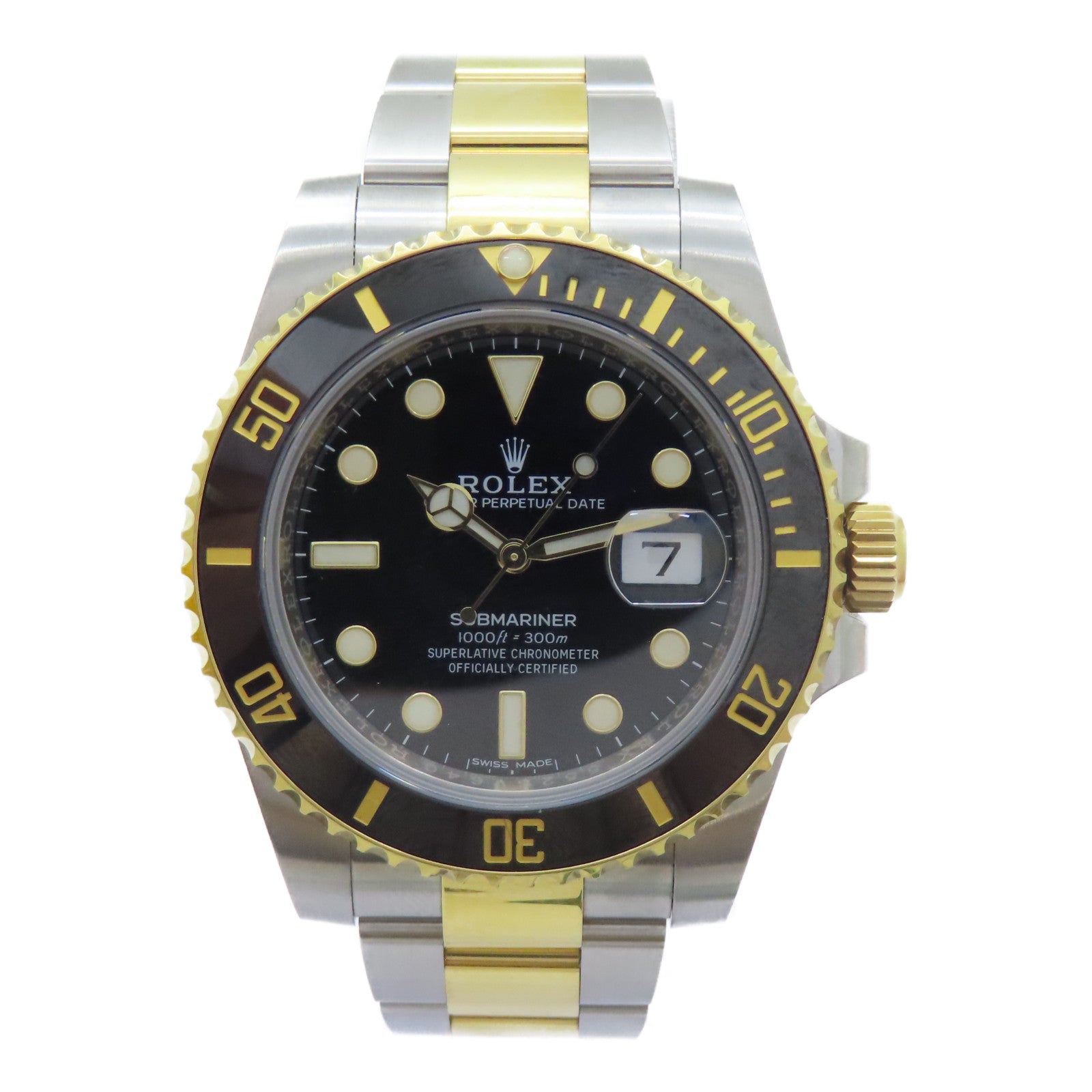 ROLEX Submarinar Date 18K黃金/不鏽鋼手錶自動機芯黑色