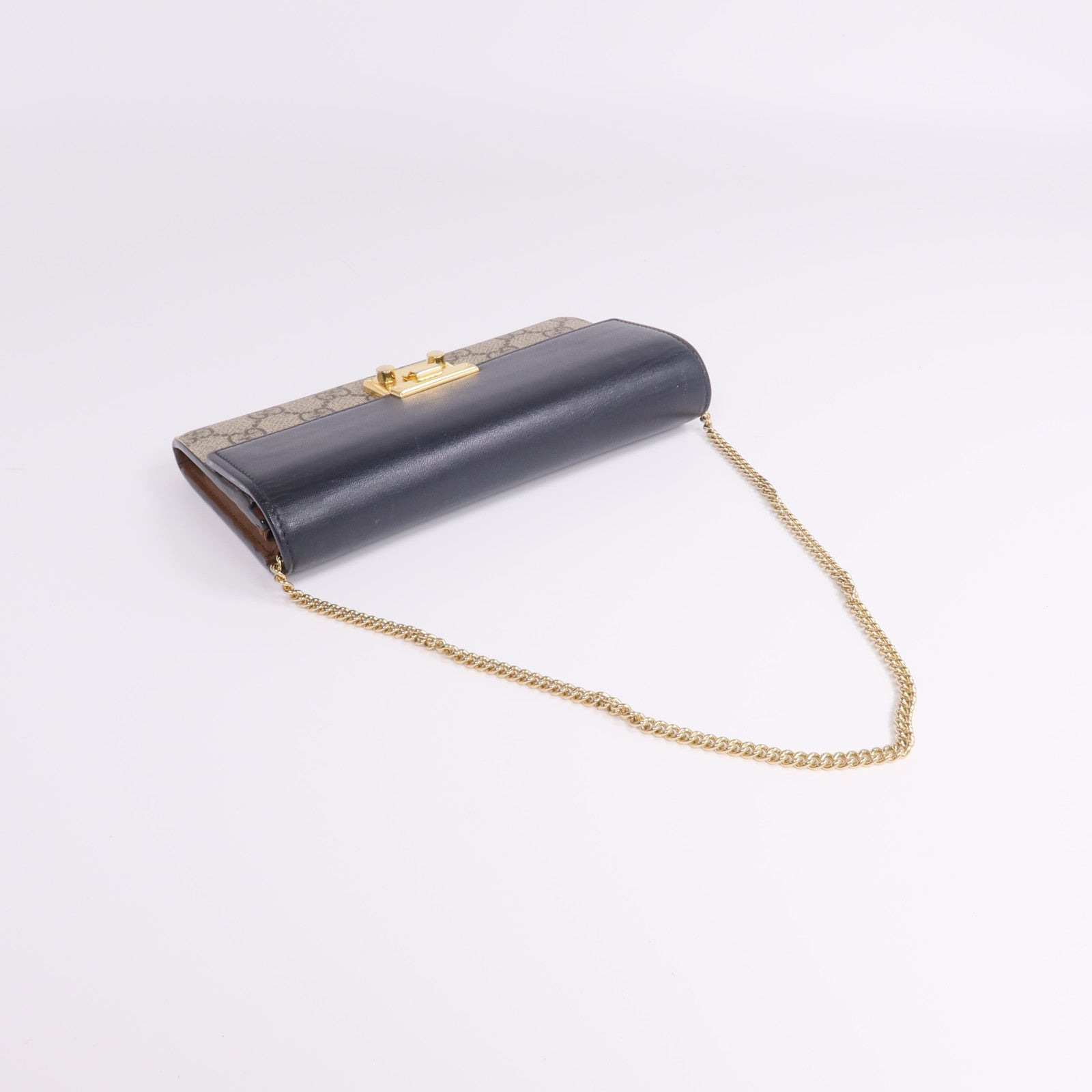 GUCCI 塗層帆布/皮革Padlock Wallet On Chain鏈帶肩背袋